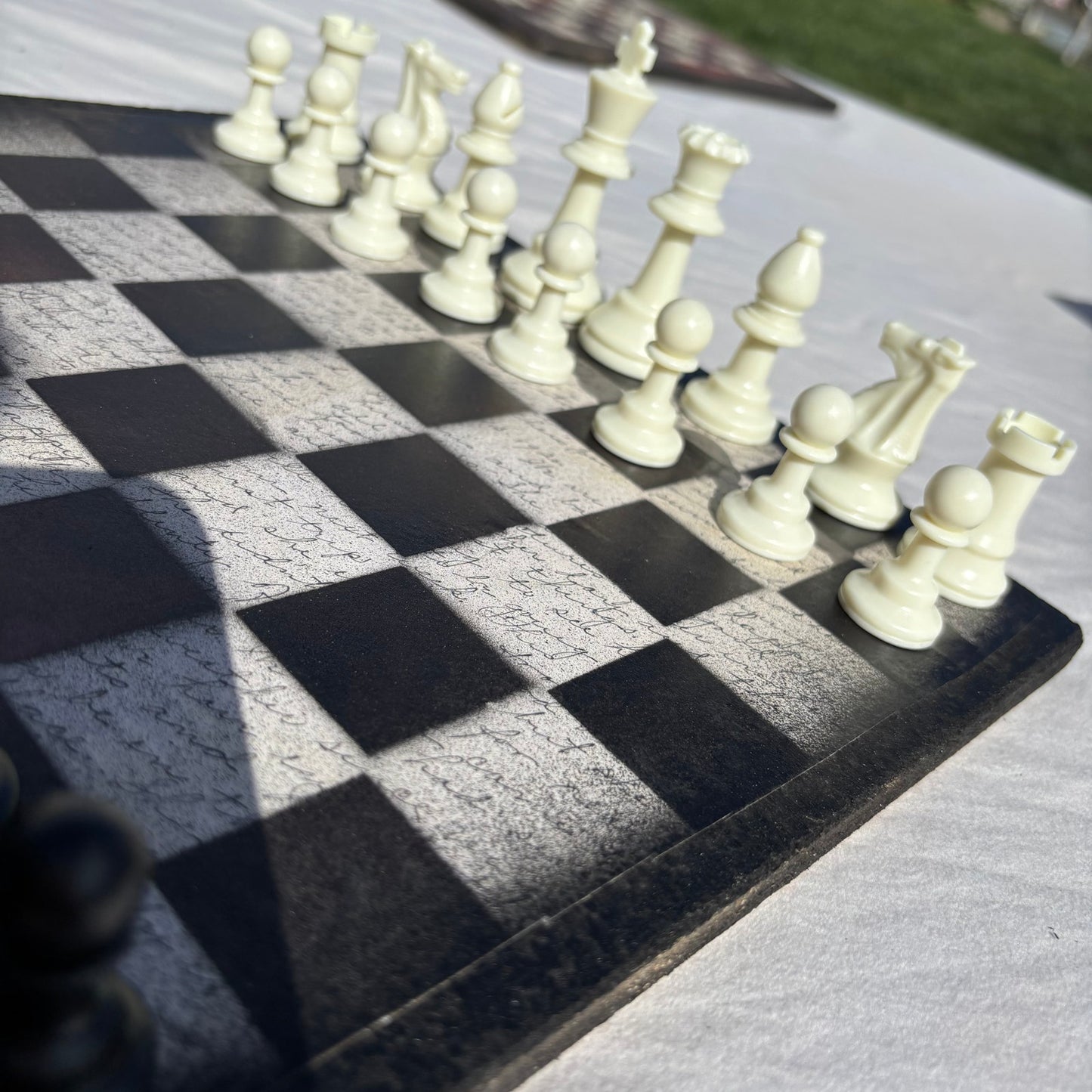 Cursive Writing - Scrapbook Chess Set