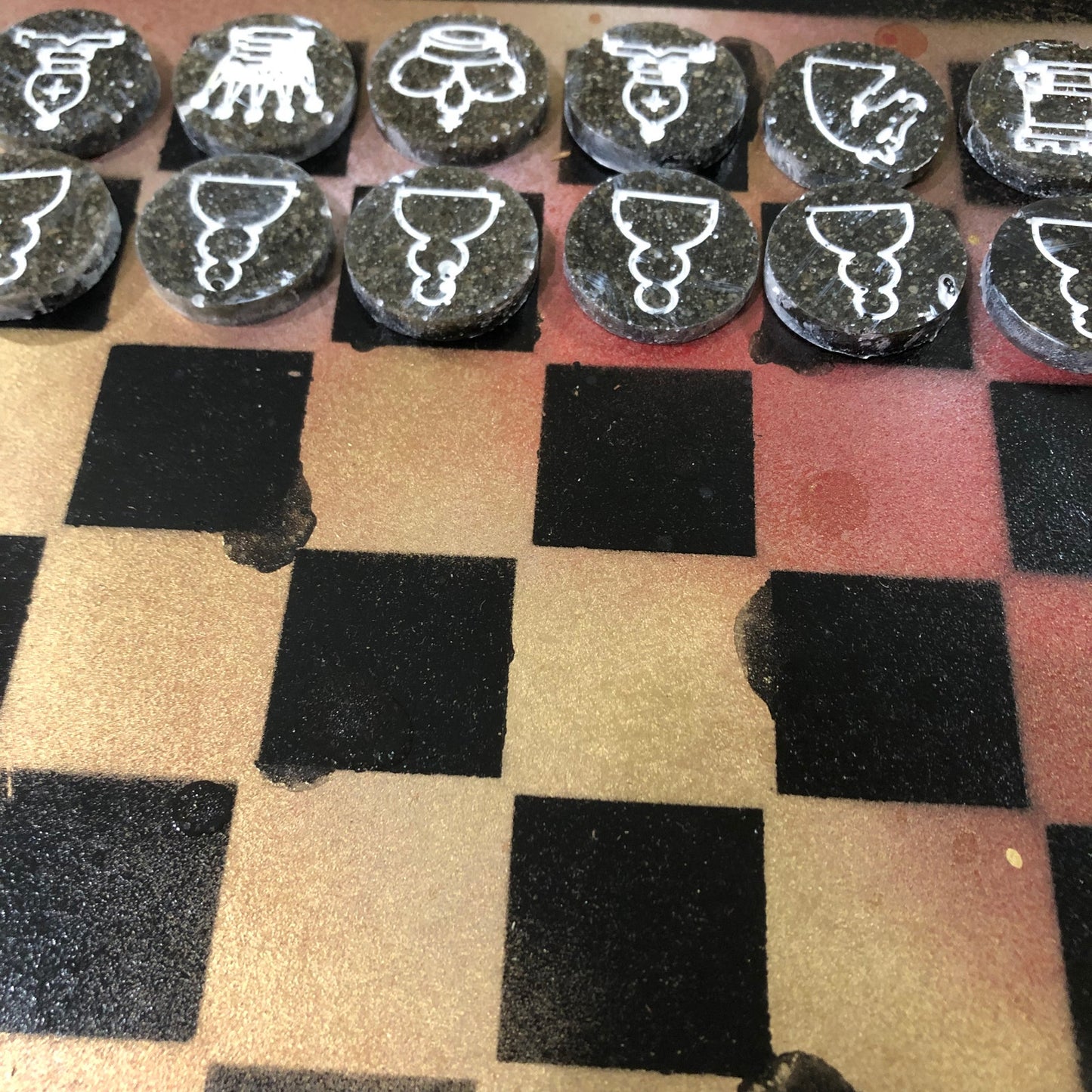 Golden Orange - Painted Chess Set