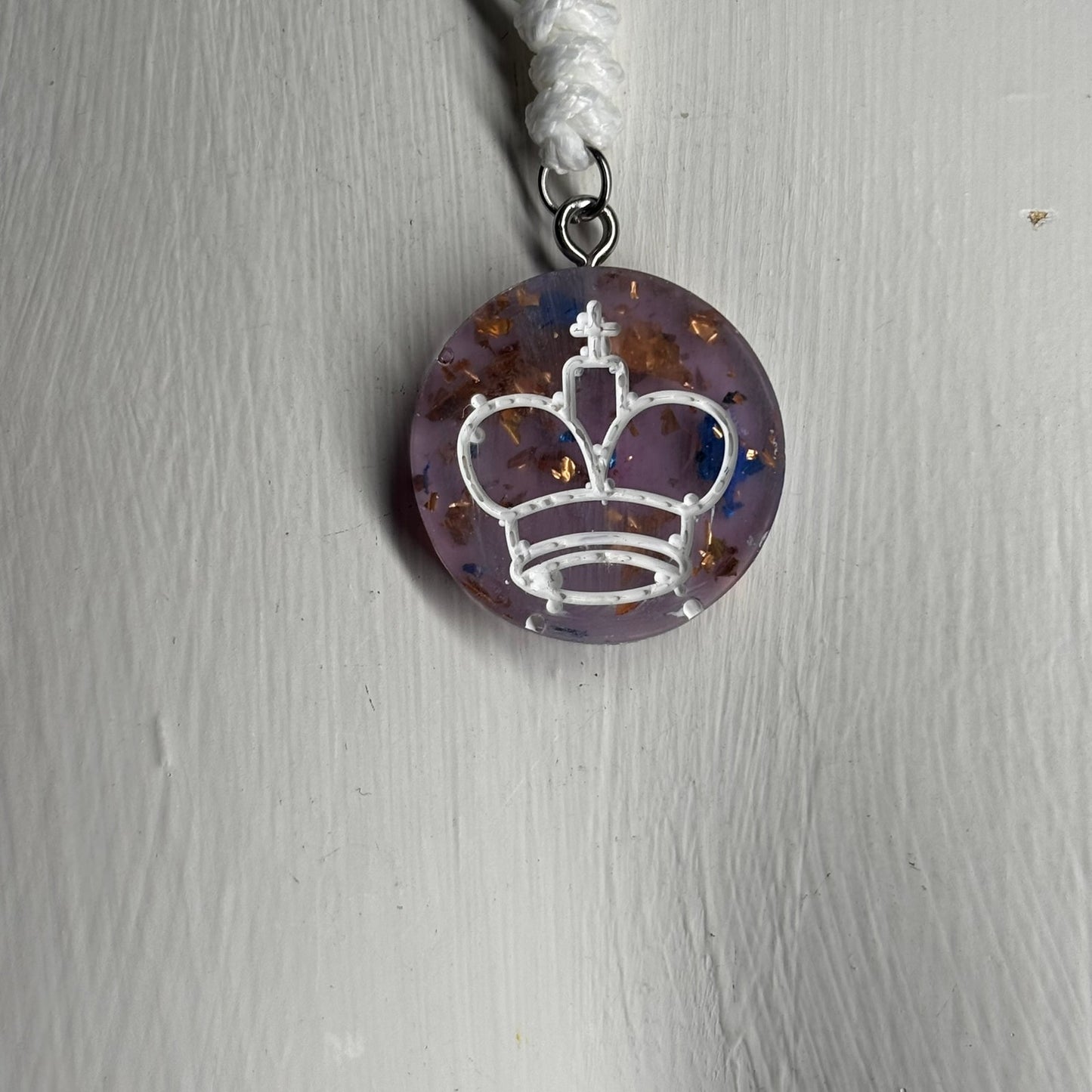 Purple Royal King - Handmade Resin Chess Necklace