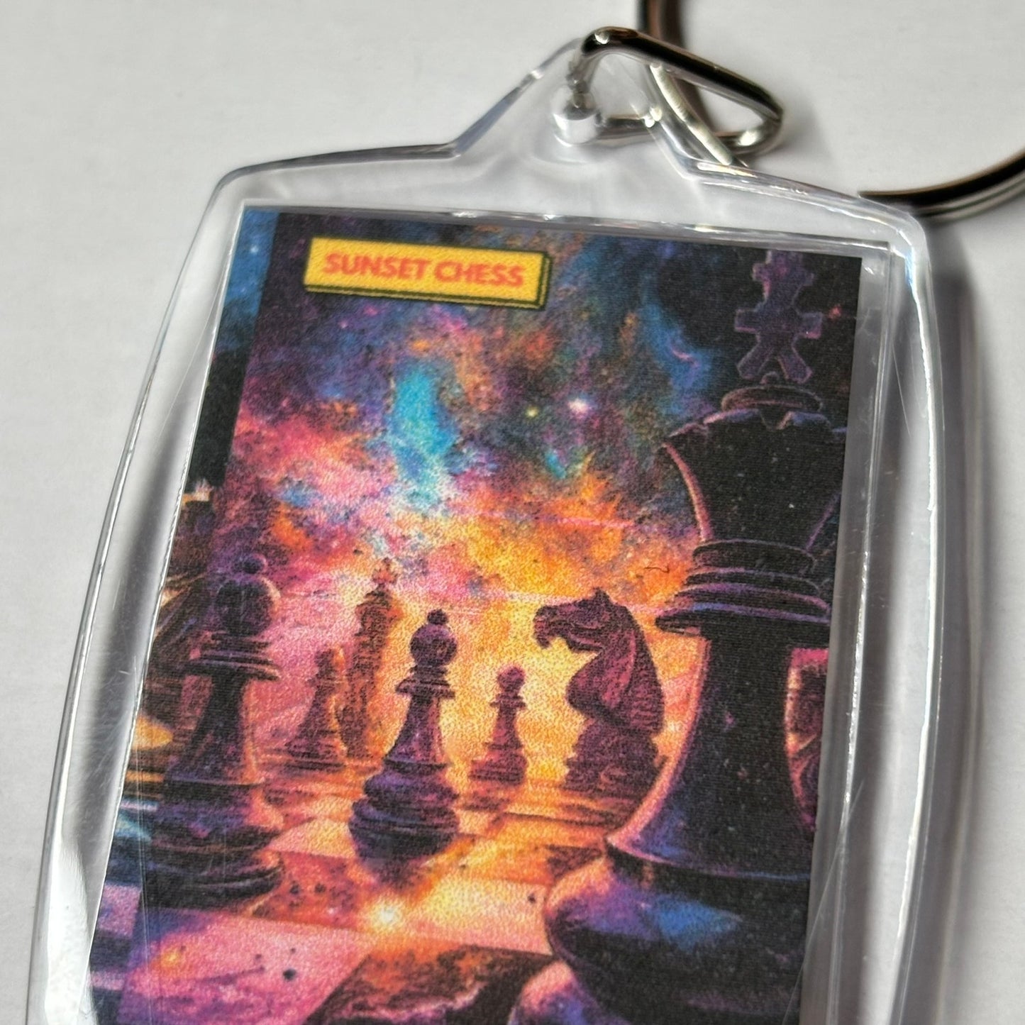 Galaxy Chess - Sunset Chess Photo Keychain