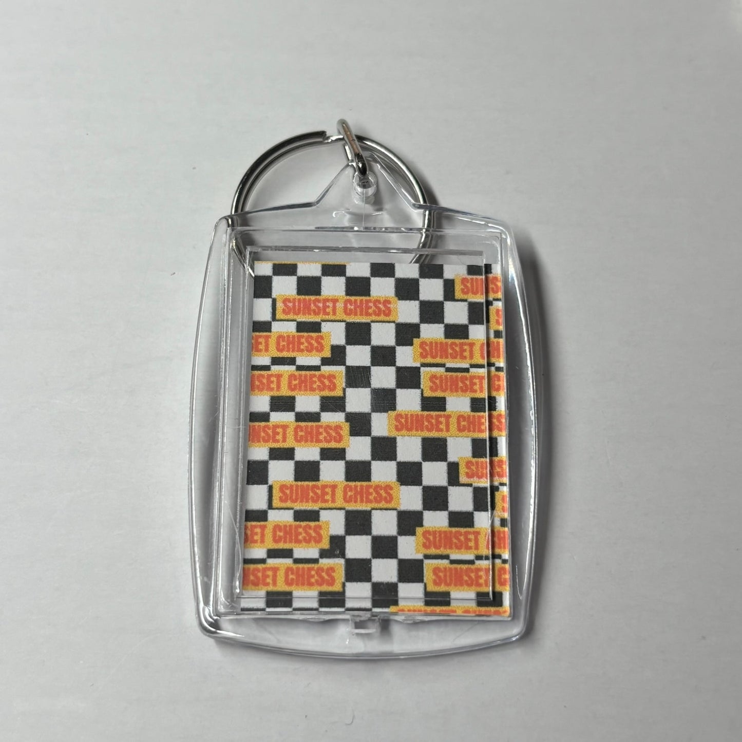 Purple Space - Sunset Chess Photo Keychain