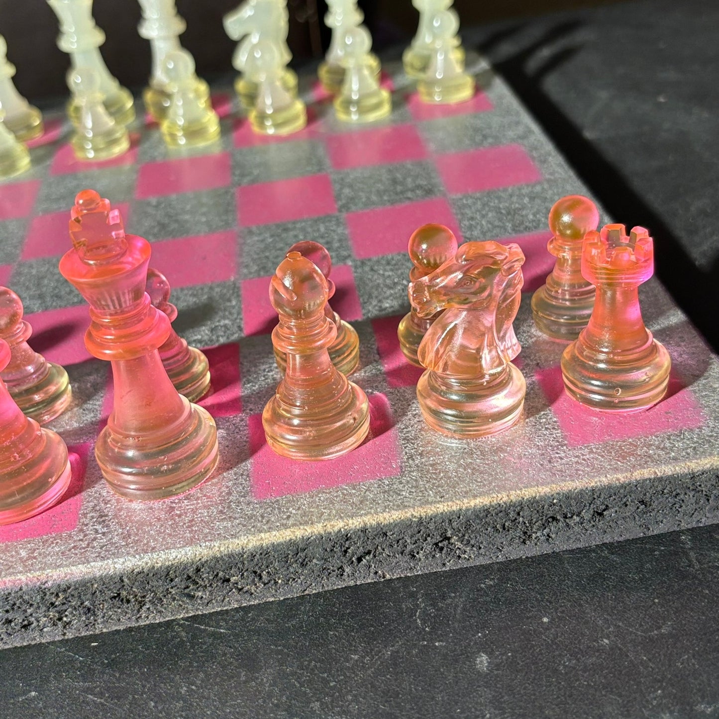 Chrome Pink - Painted Chess Set