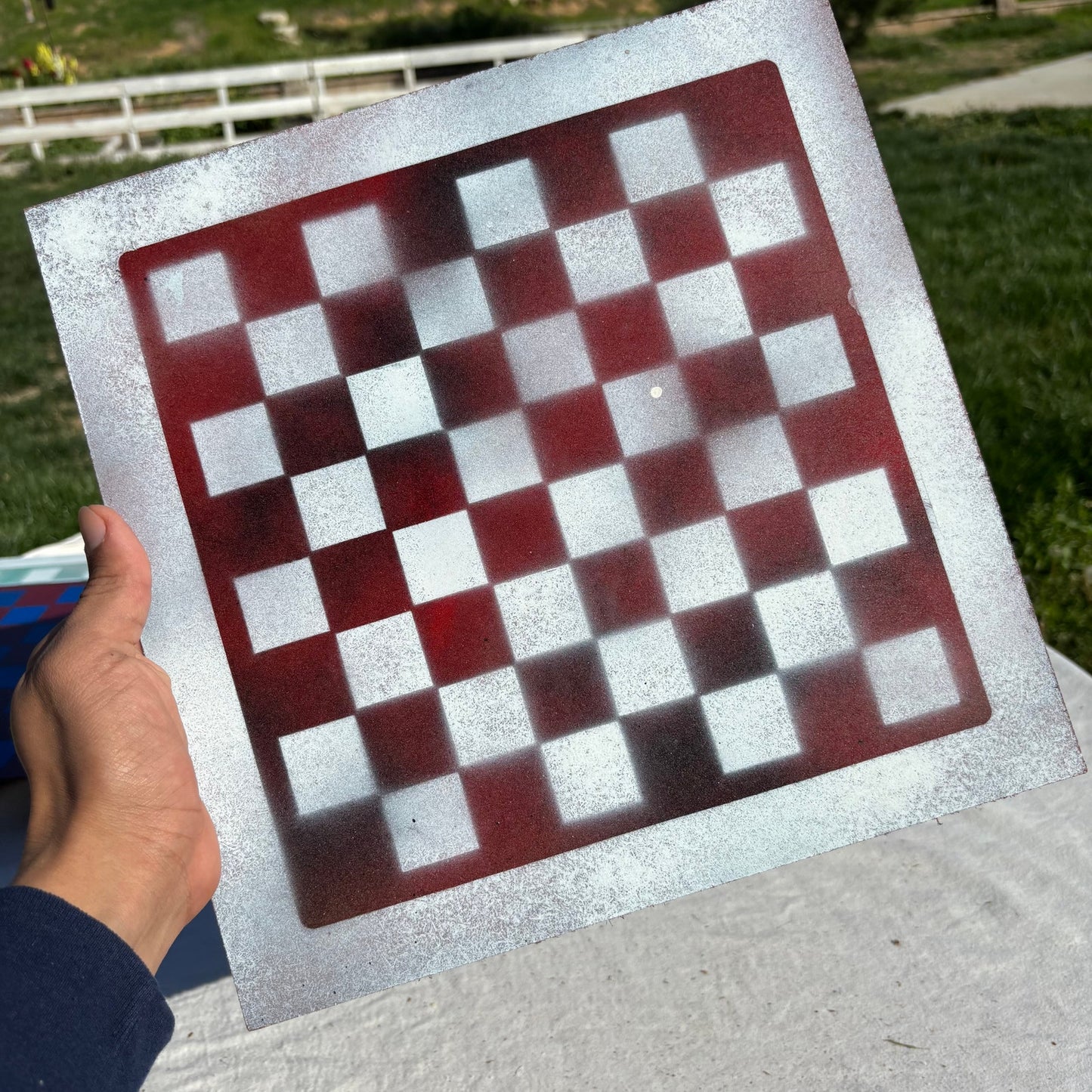 Mushed Red - Painted Chess Set