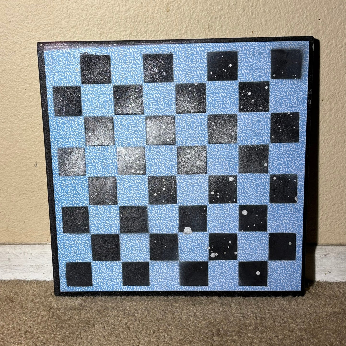 Simple Blue - Scrapbook Chess Board