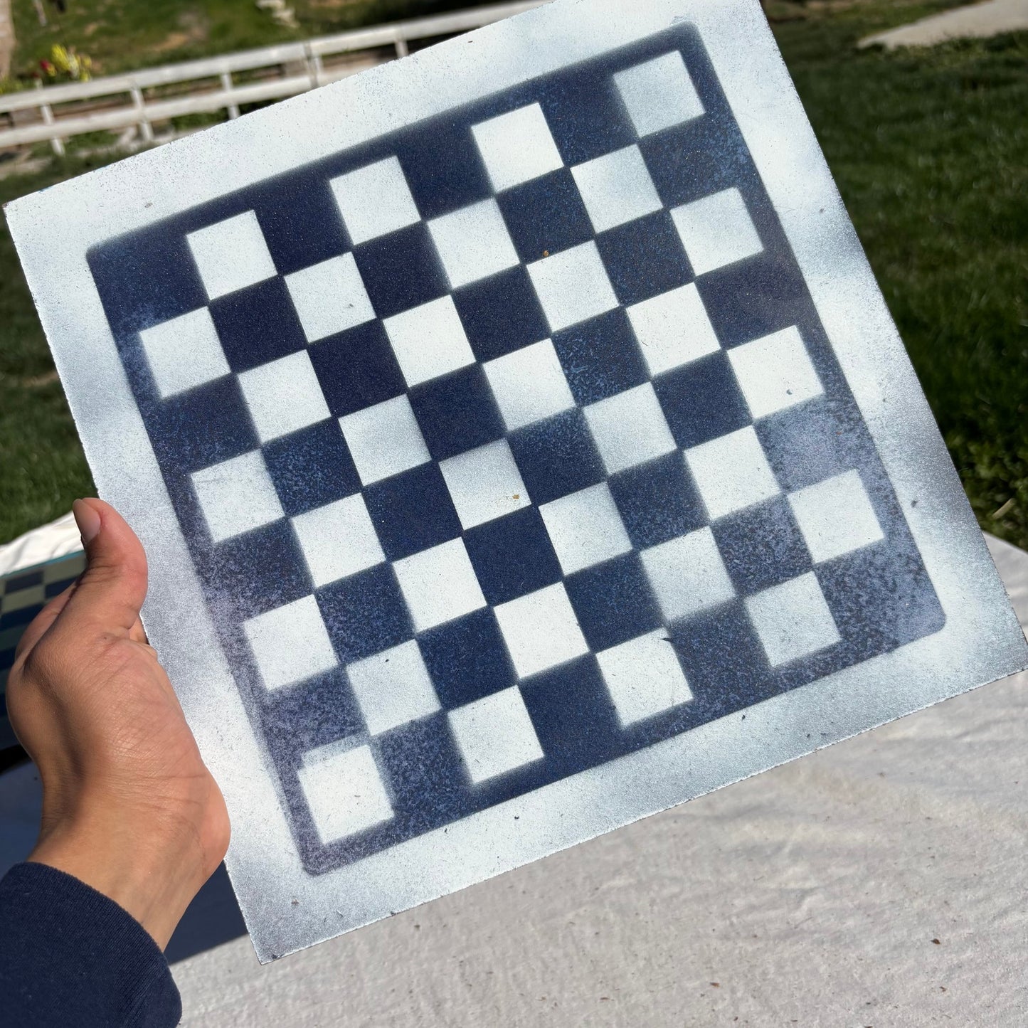 Simple Blue - Painted Chess Set