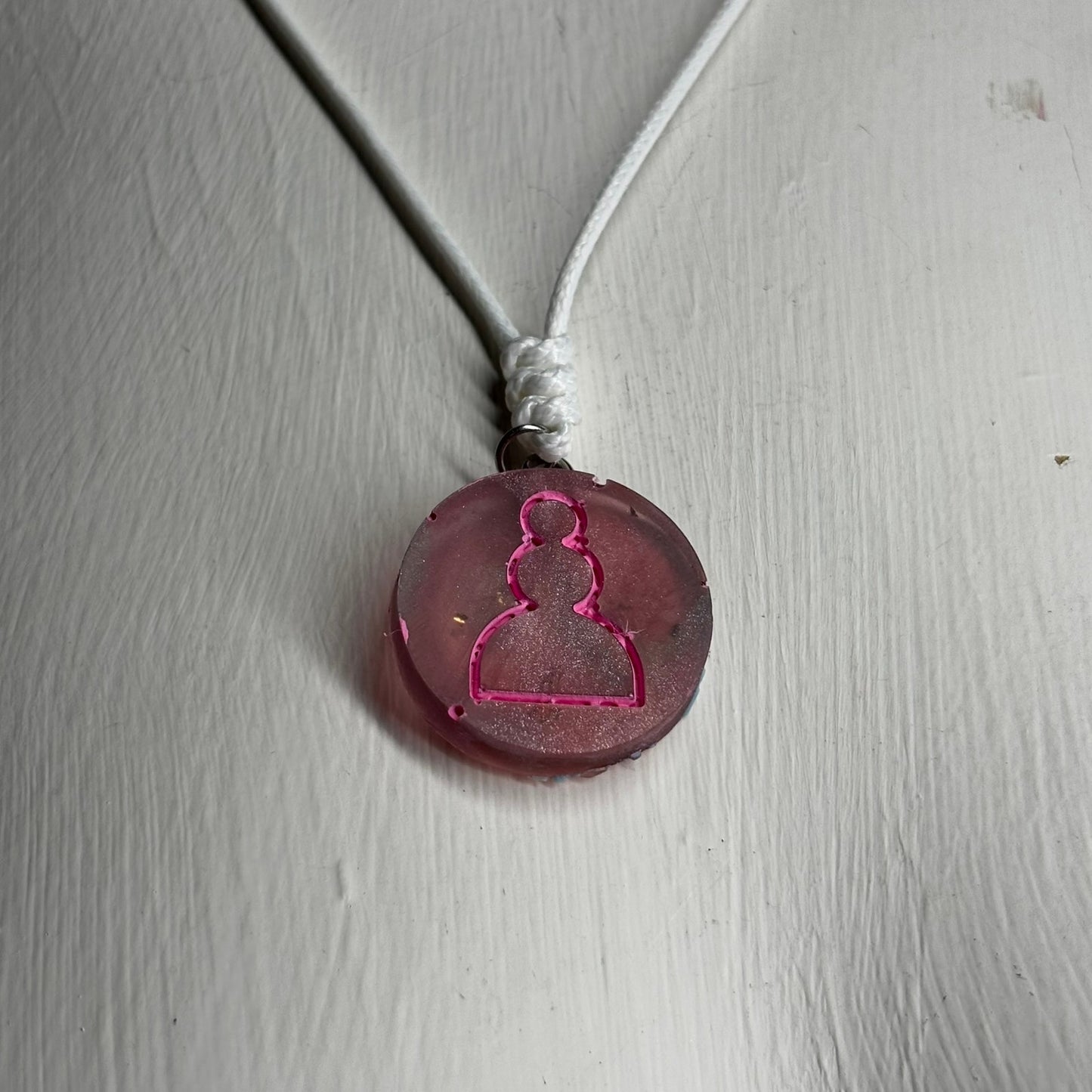 The Pink Pawn - Handmade Resin Chess Necklace
