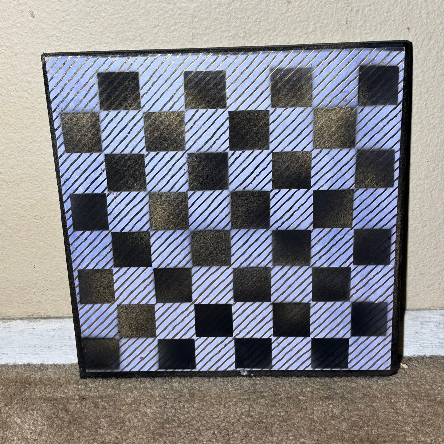 Blue Gold Stripes - Scrapbook Chess Board
