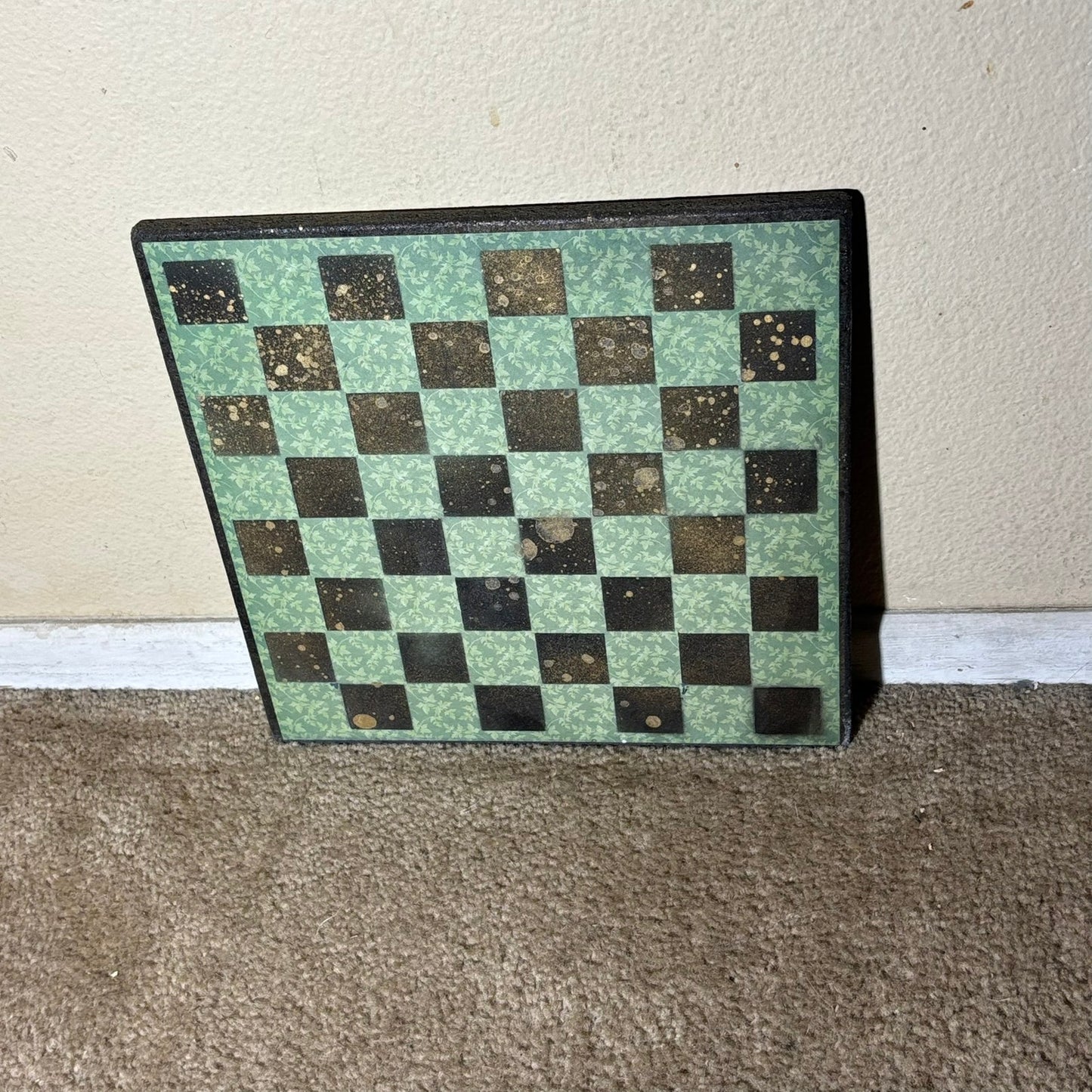 Golden Vintage Green - Scrapbook Chess Board