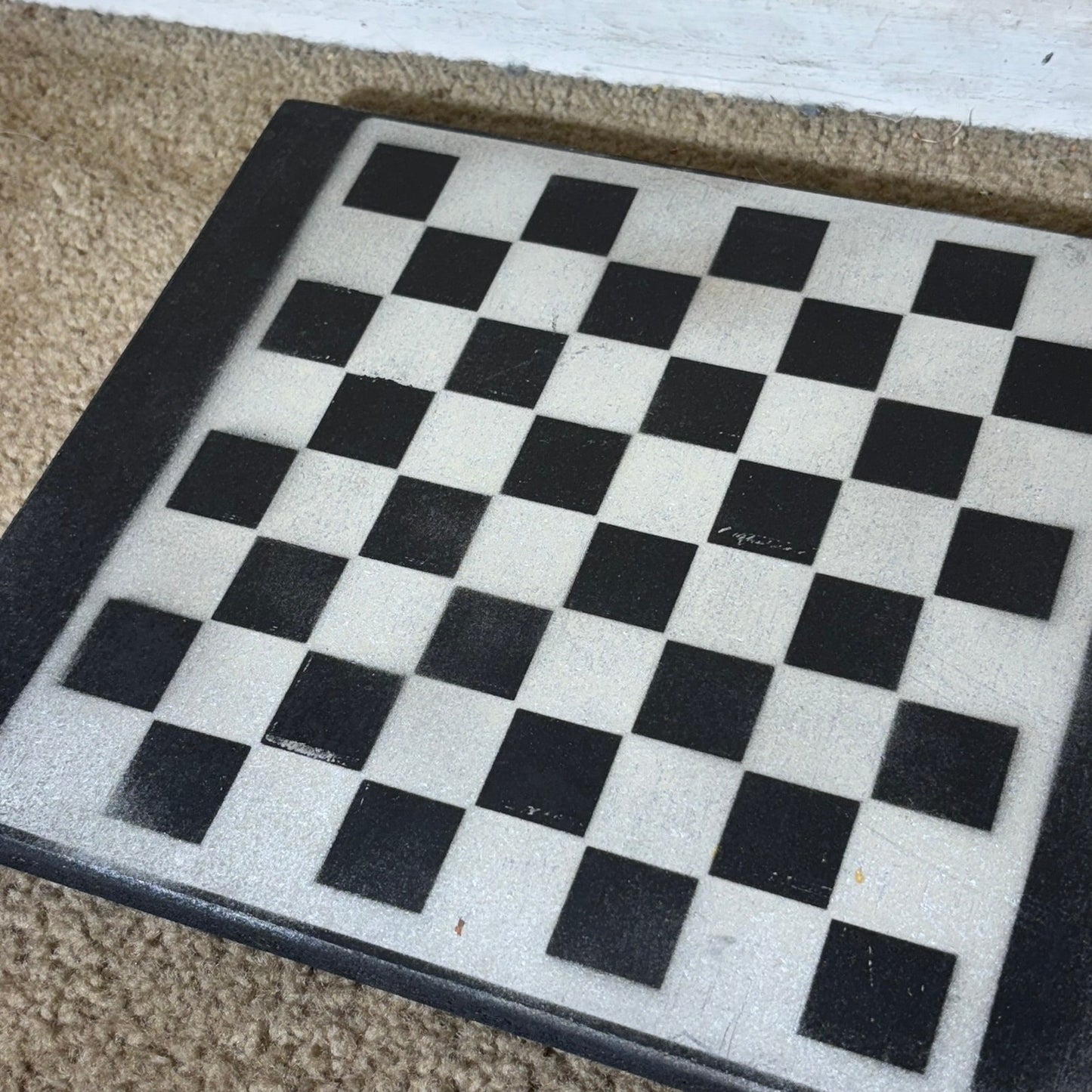 Gray & Black - Painted Chess Board