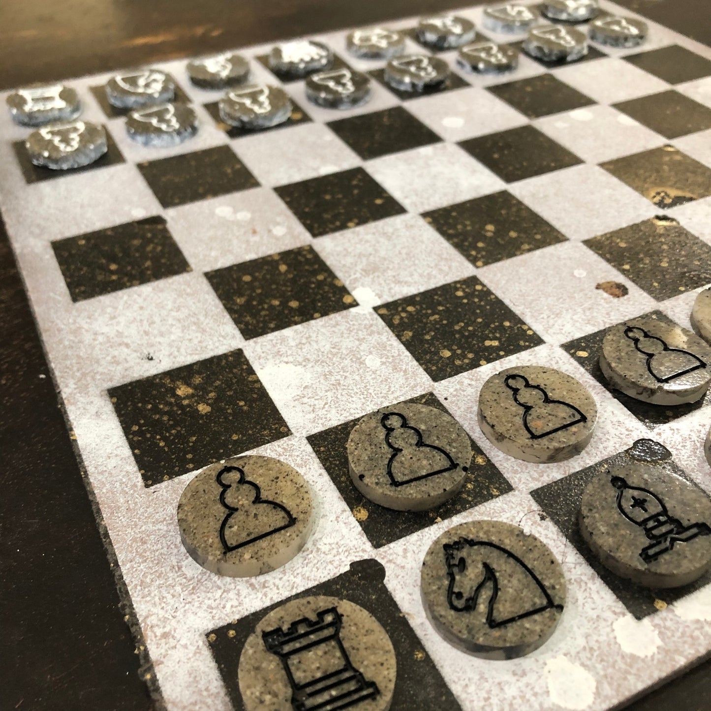 Rock Gray - Painted Chess Set