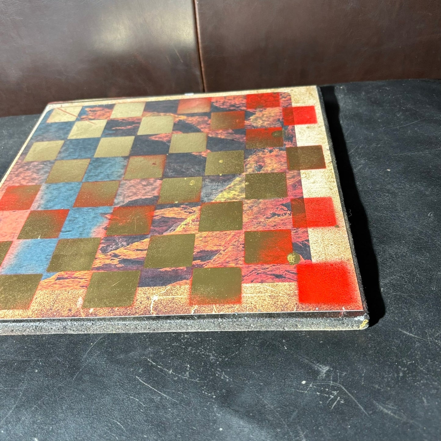Vintage Rock Gold - Scrapbook Chess Board