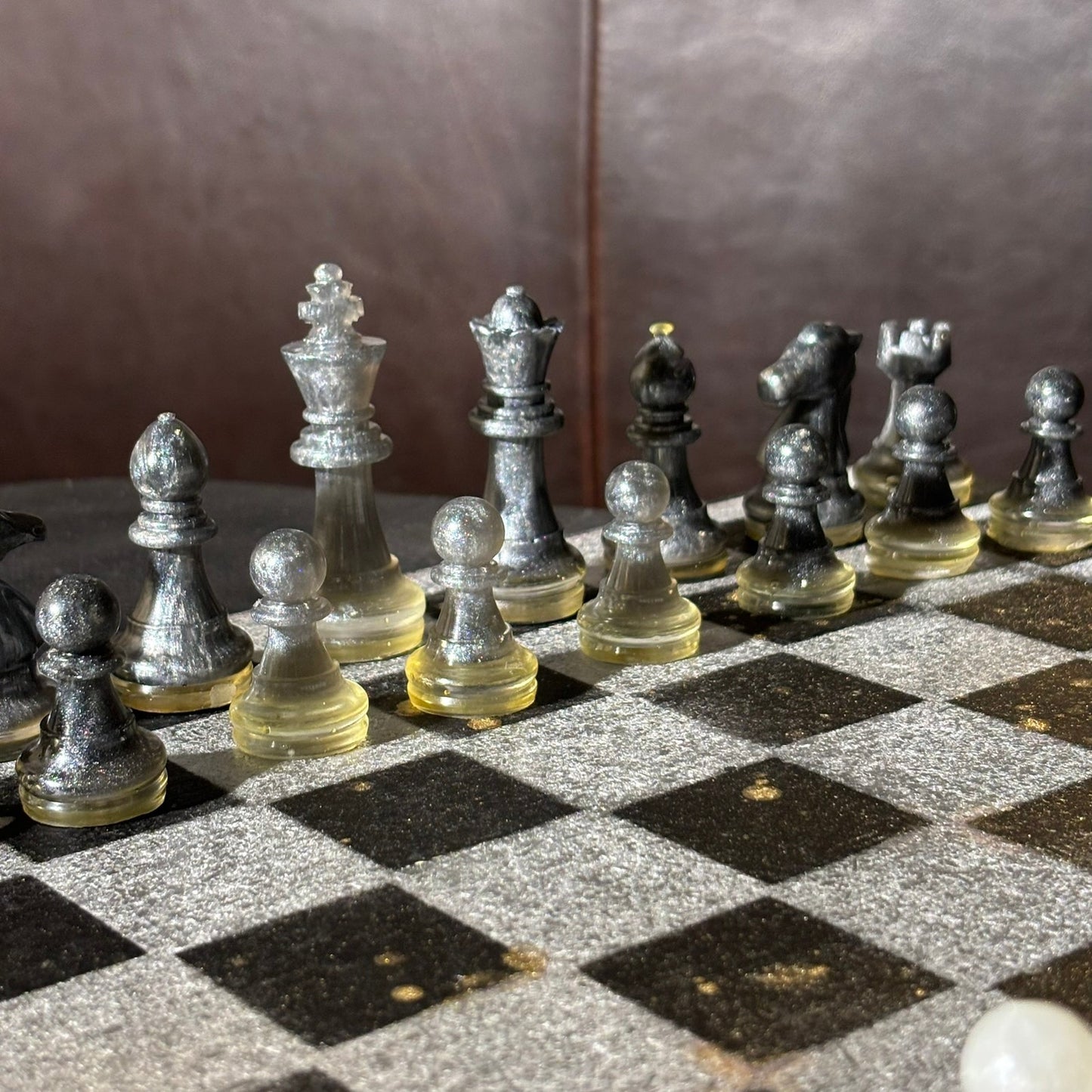 Silver Chrome Gold - Painted Chess Set