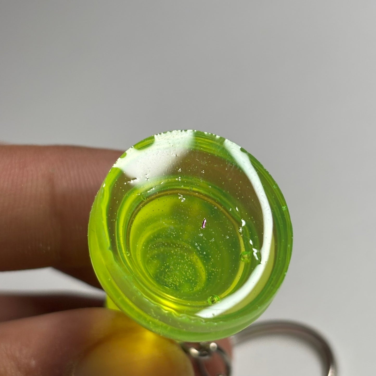 Lime Green Translucent Bishop - Handmade Resin Keychain