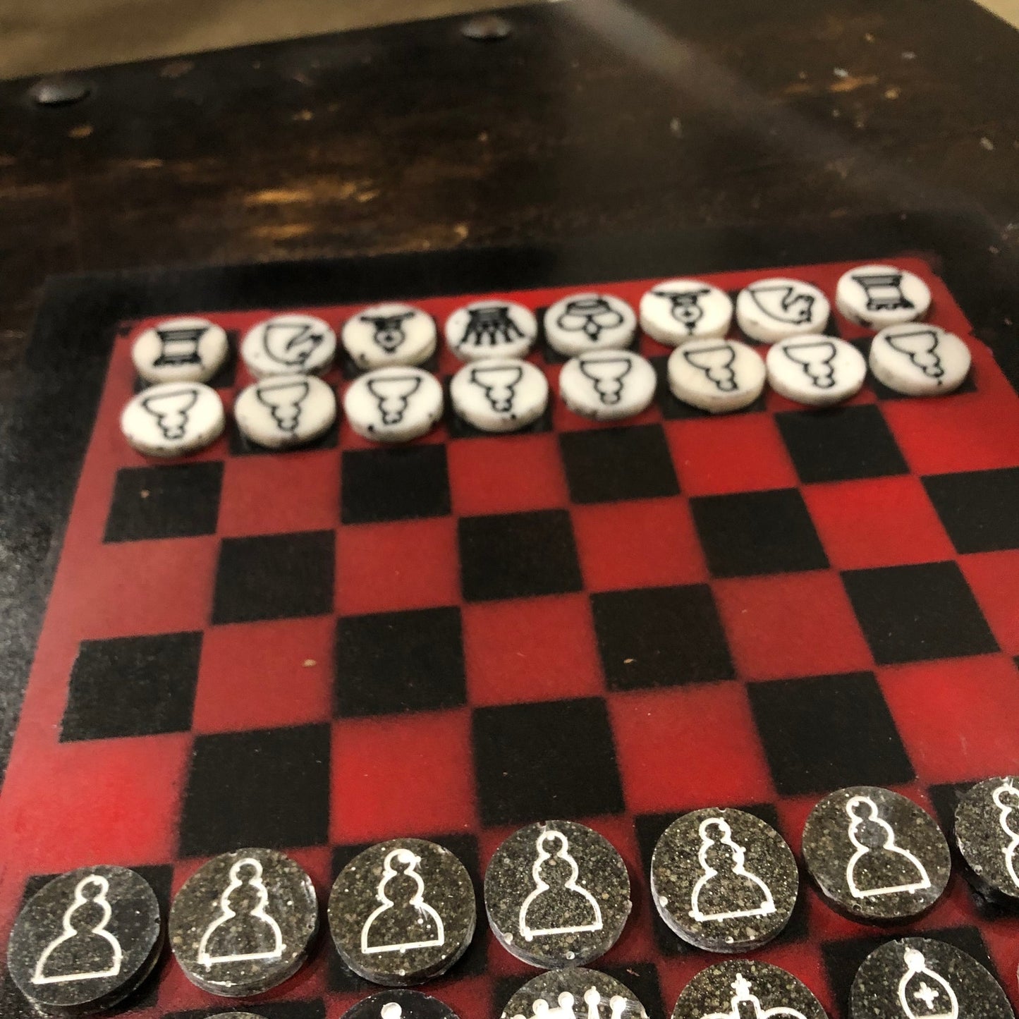 Black & Red - Painted Chess Set