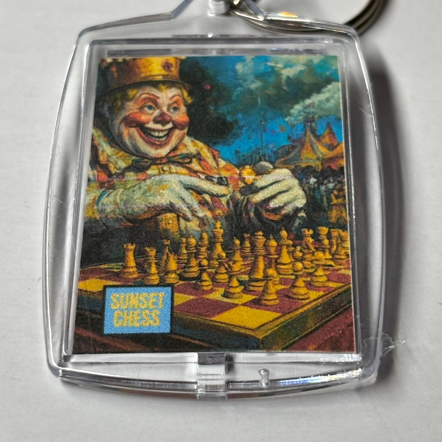 Clown Show - Sunset Chess Photo Keychain