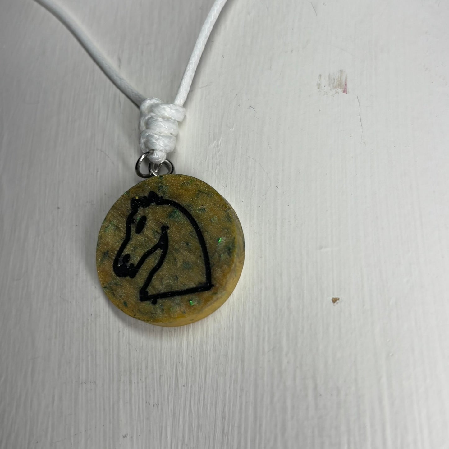 Nature Knight - Handmade Resin Chess Necklace - Flat Edition
