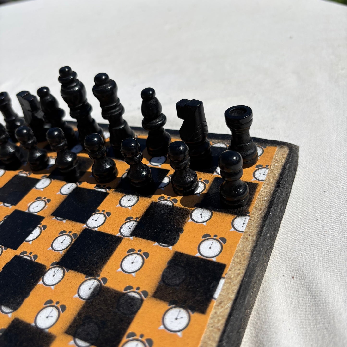 Orange Clocks - Scrapbook Chess Set