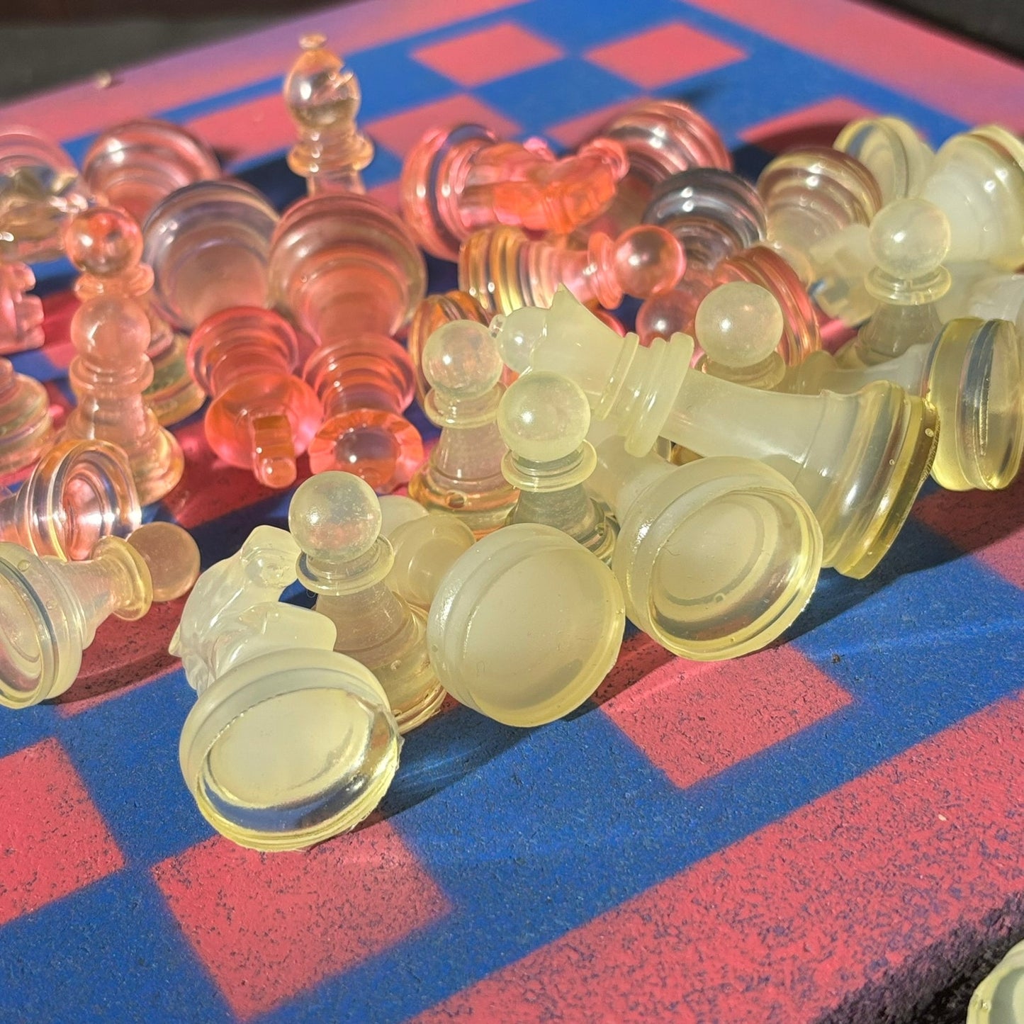 Classic Pink & Blue - Painted Chess Set