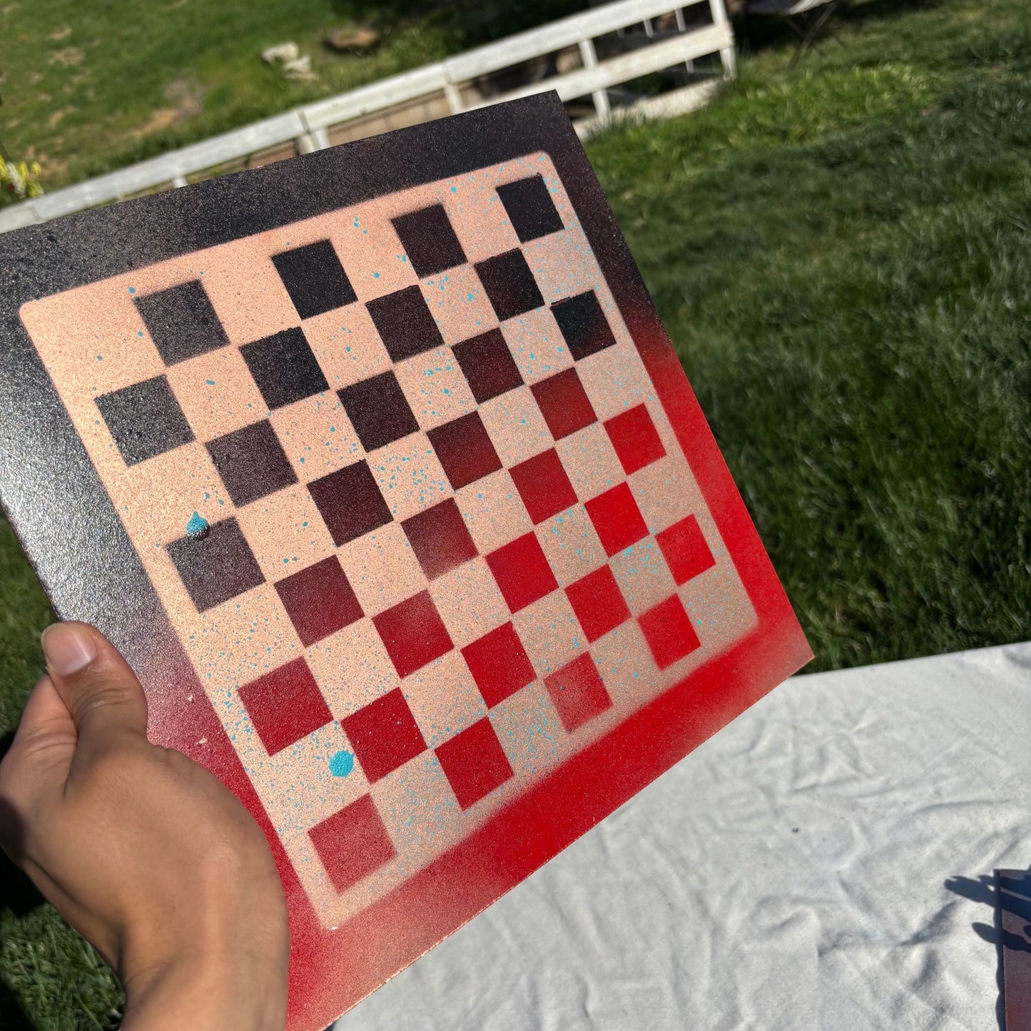 Speckled Golden Red - Painted Chess Set