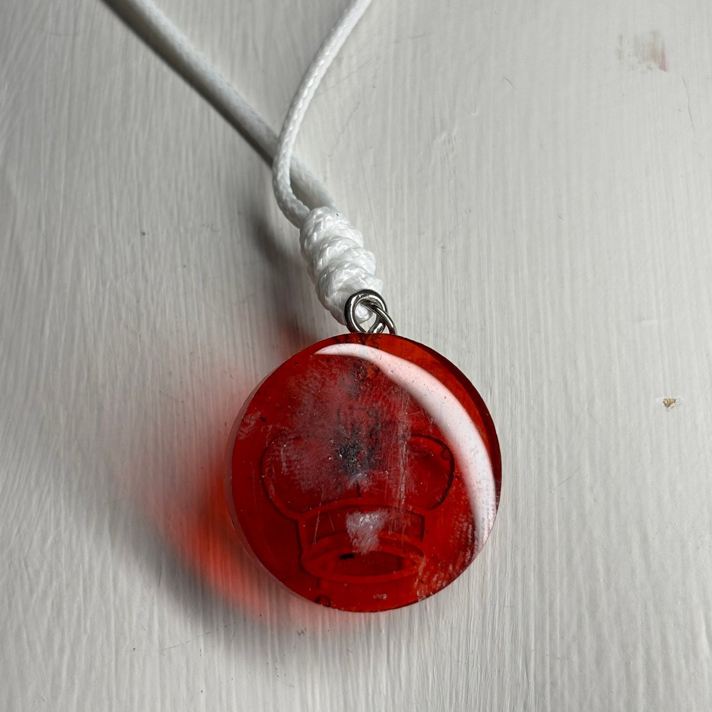 Translucent Red King - Handmade Resin Chess Necklace