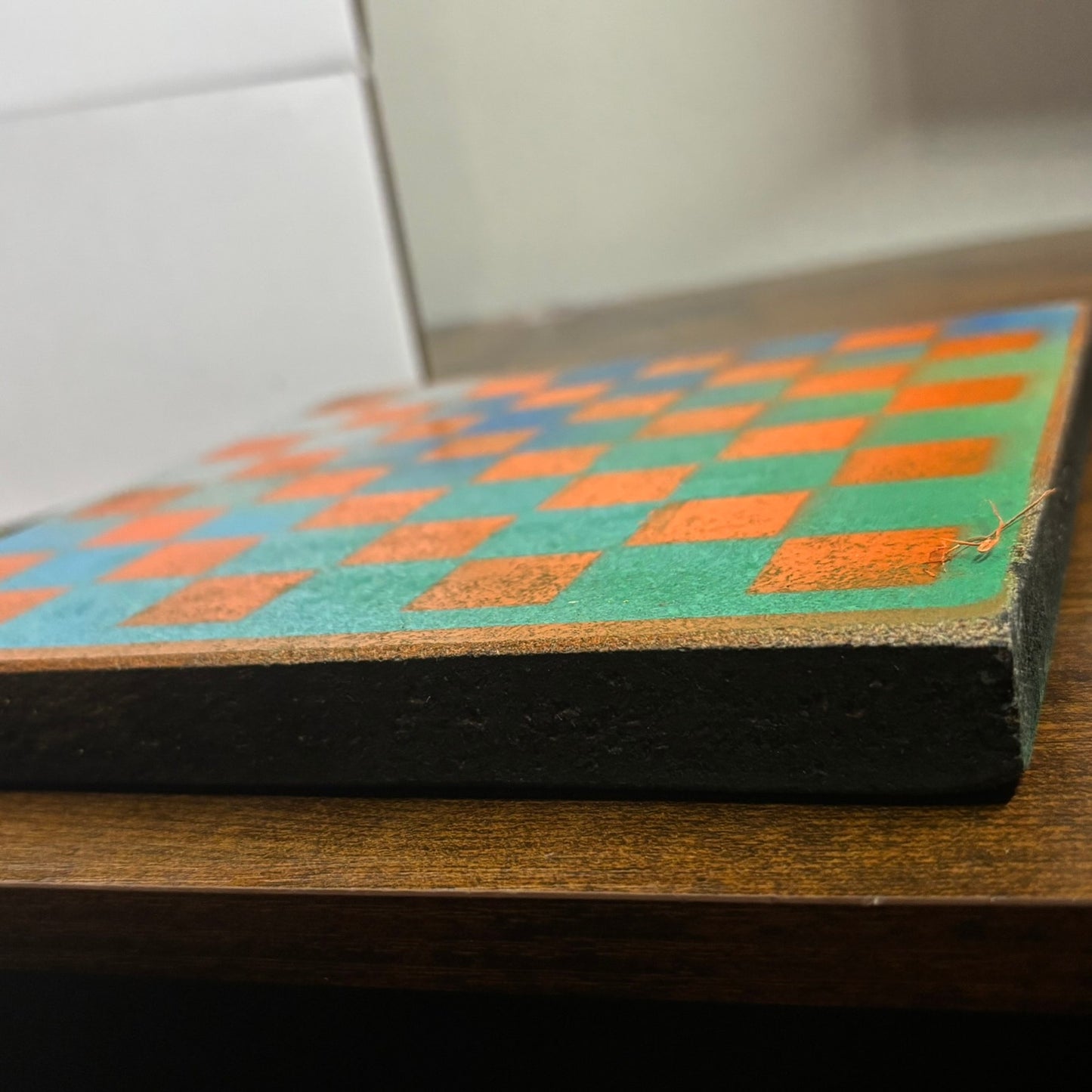 Orange Green Hue - Painted Double Sided Chess Board