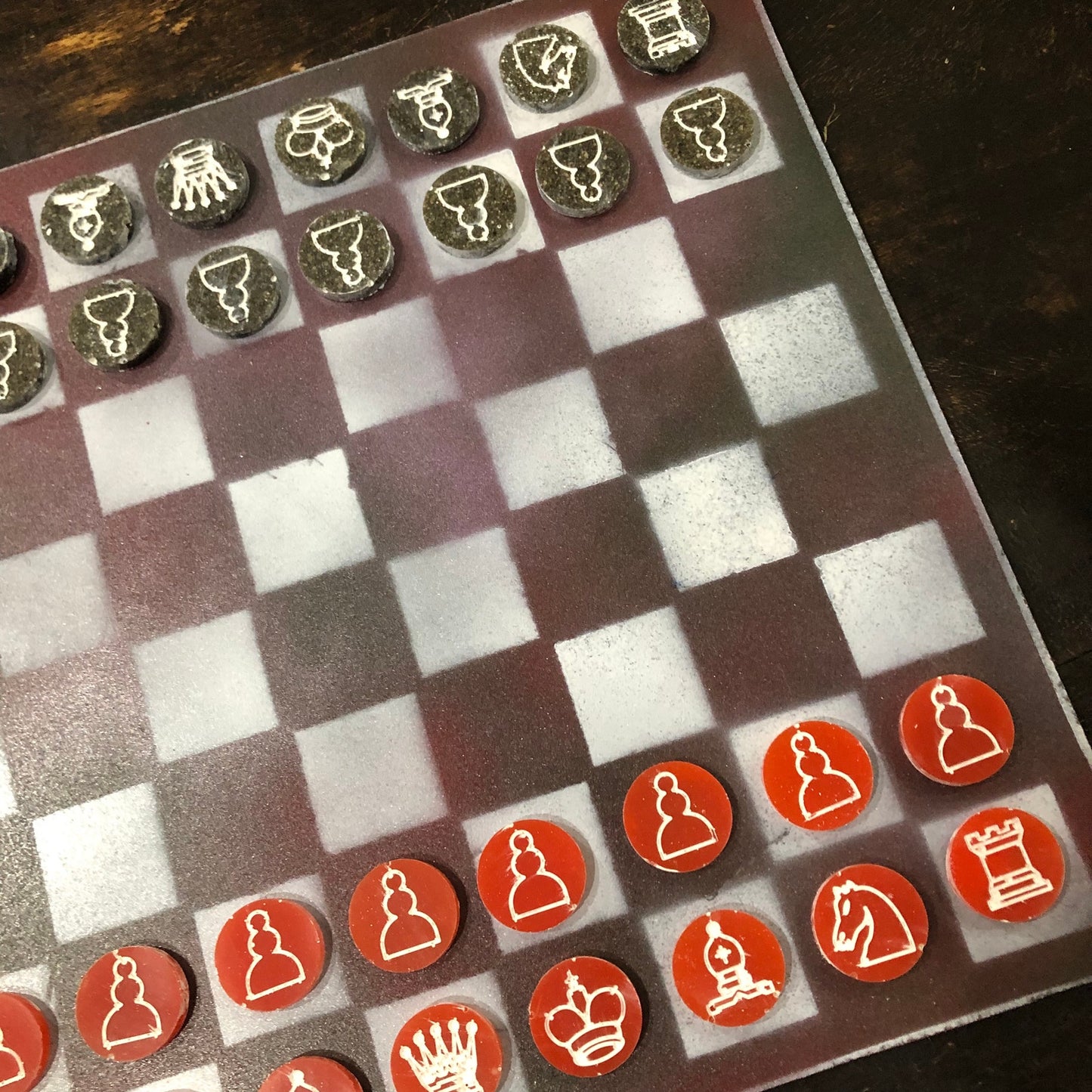 Fading Violet - Painted Chess Set