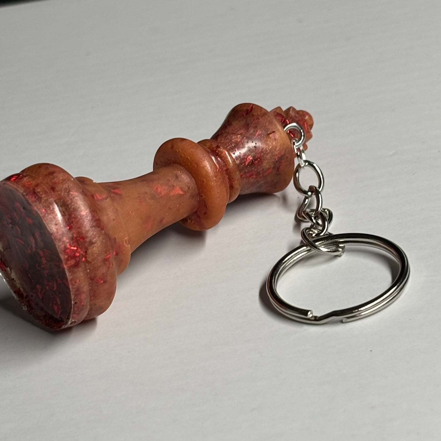 Orange Fire King - Handmade Resin Keychain