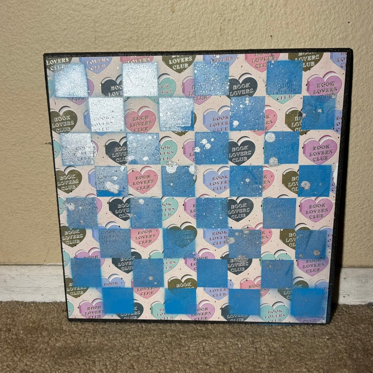 Lovely Blue - Scrapbook Chess Board