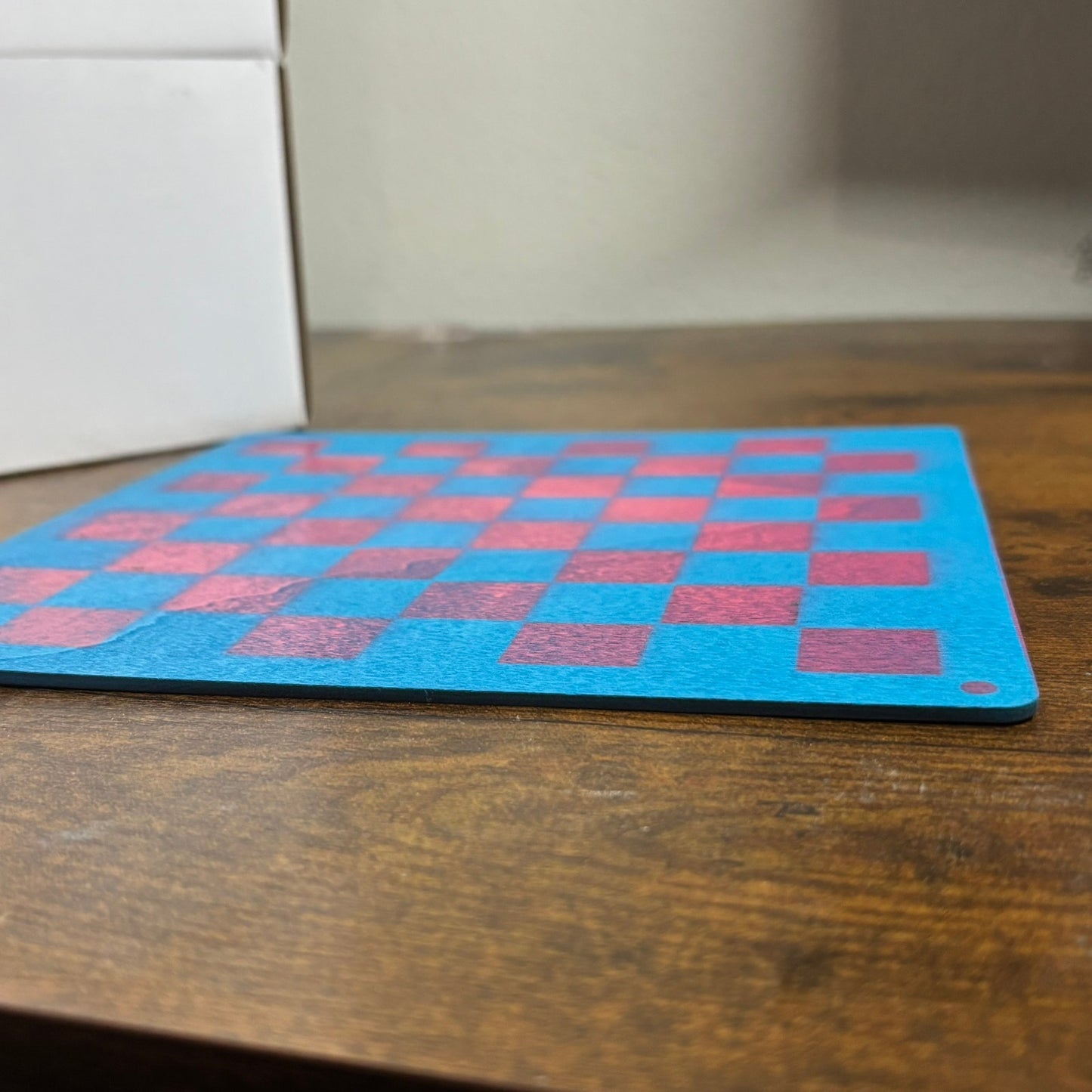 Pink & Blue - Painted Thin Wooden Chess Board