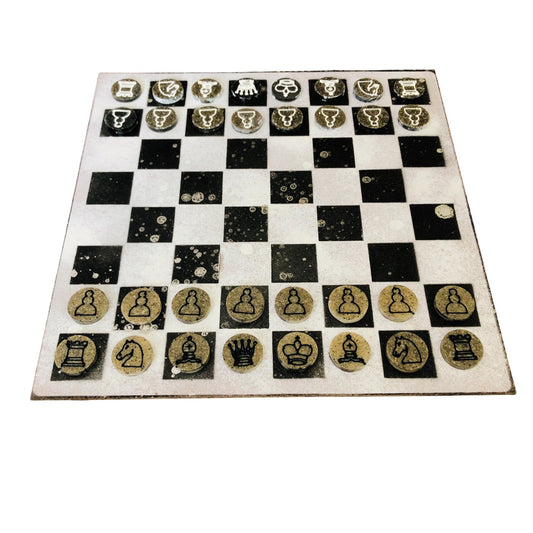 Gray Chrome - Painted Chess Set