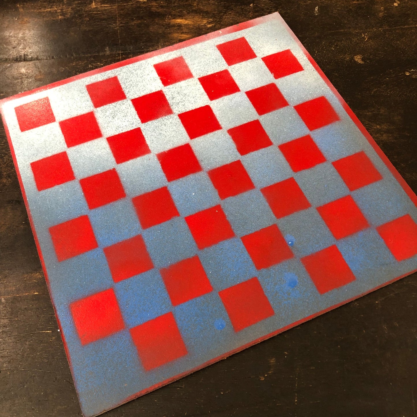 Red & Blue Haze - Painted Chess Set