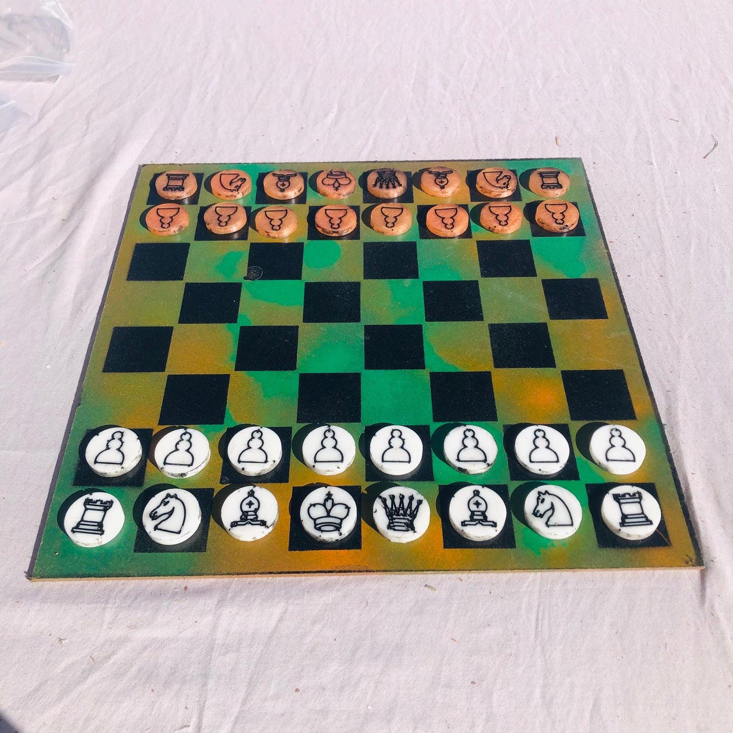Chess Set - Orangish Green