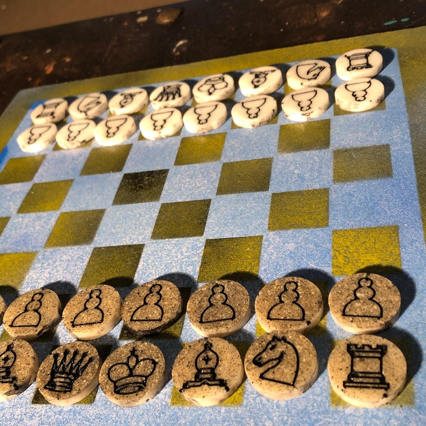 Chess Set - Faded UCLA Blue & Yellow Colors