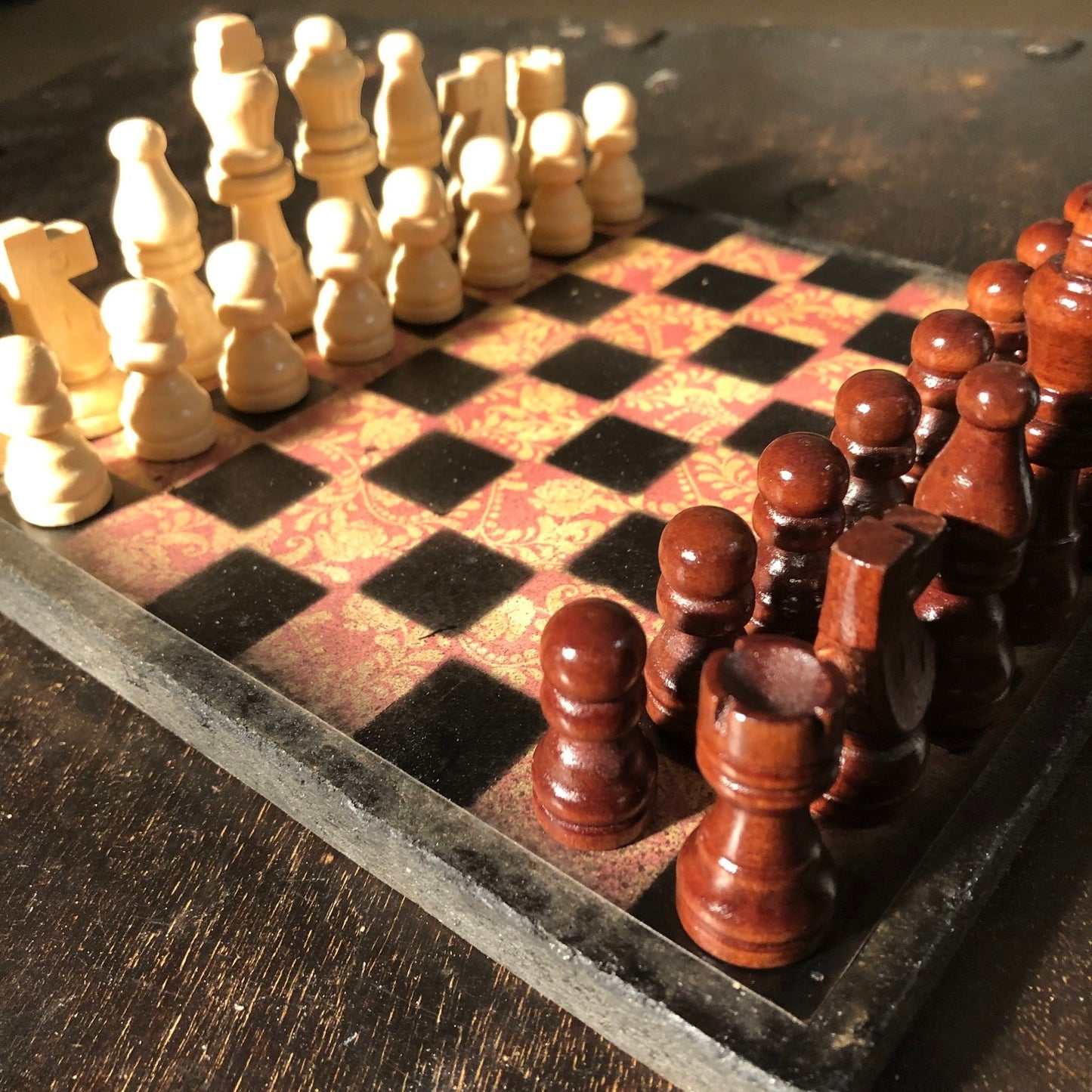 Scrapbook Chess Set - Red Vintage