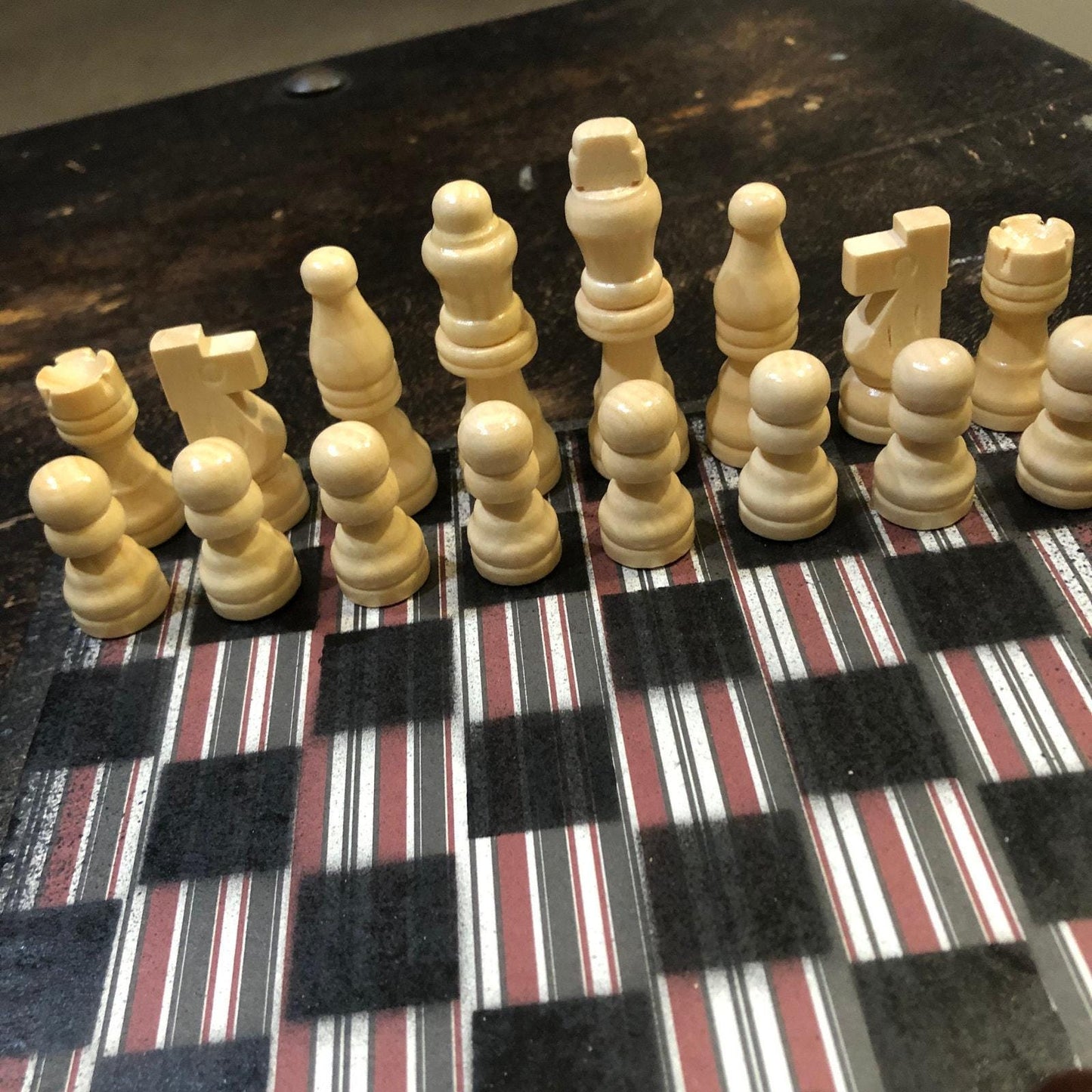 Scrapbook Chess Set - Vintaged Stripes