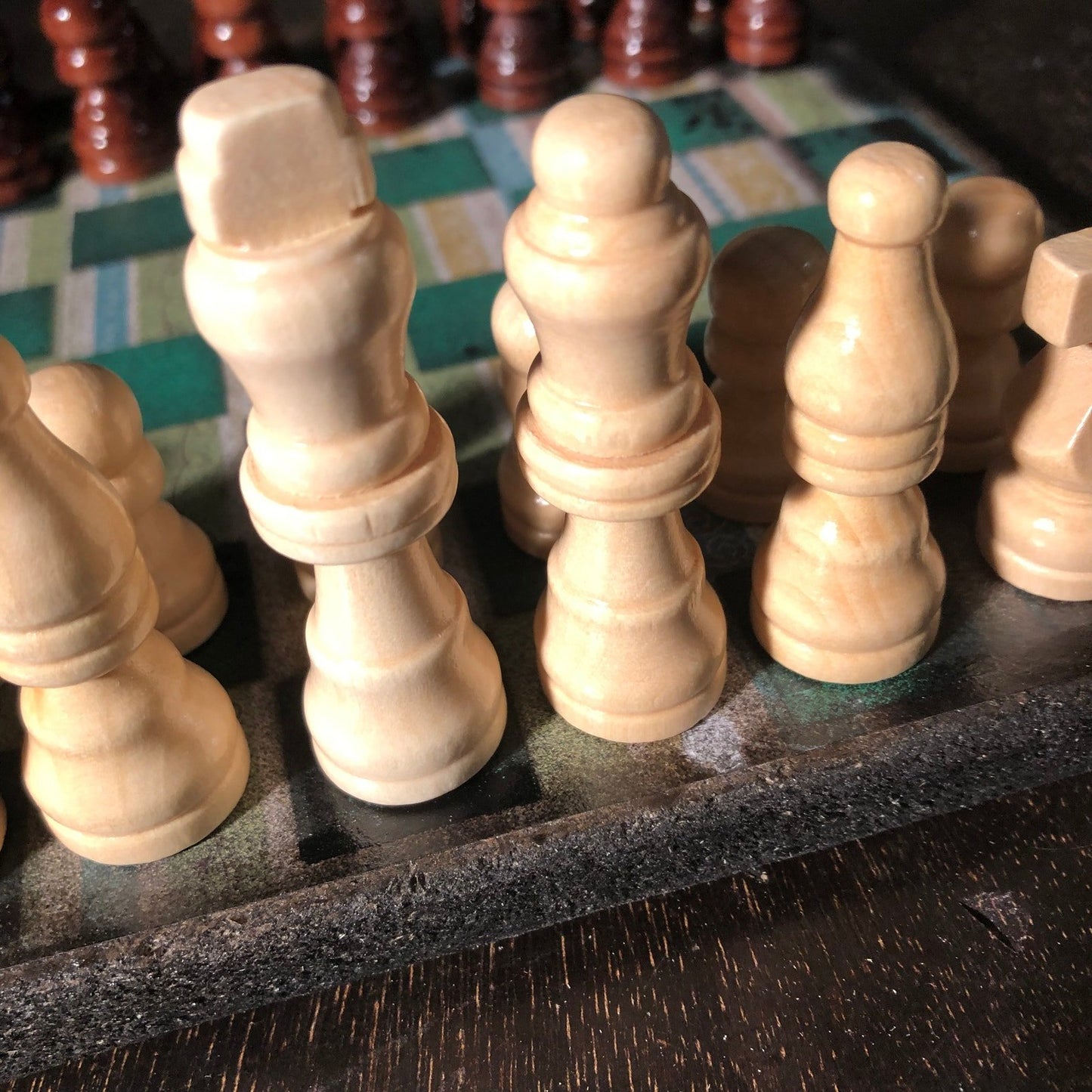 Scrapbook Chess Set - Green Vintage