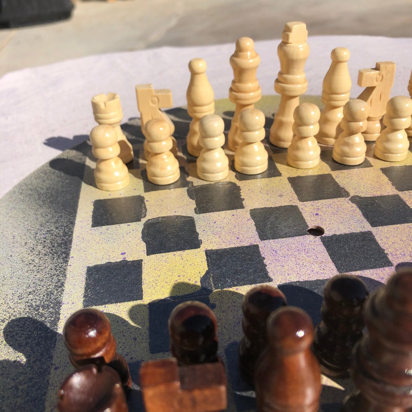 Vinyl Chess Set - Faded Chrome Yellow