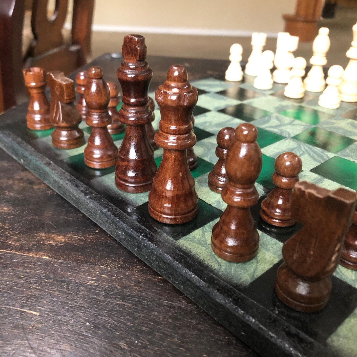 Scrapbook Chess Set - Vintage Green