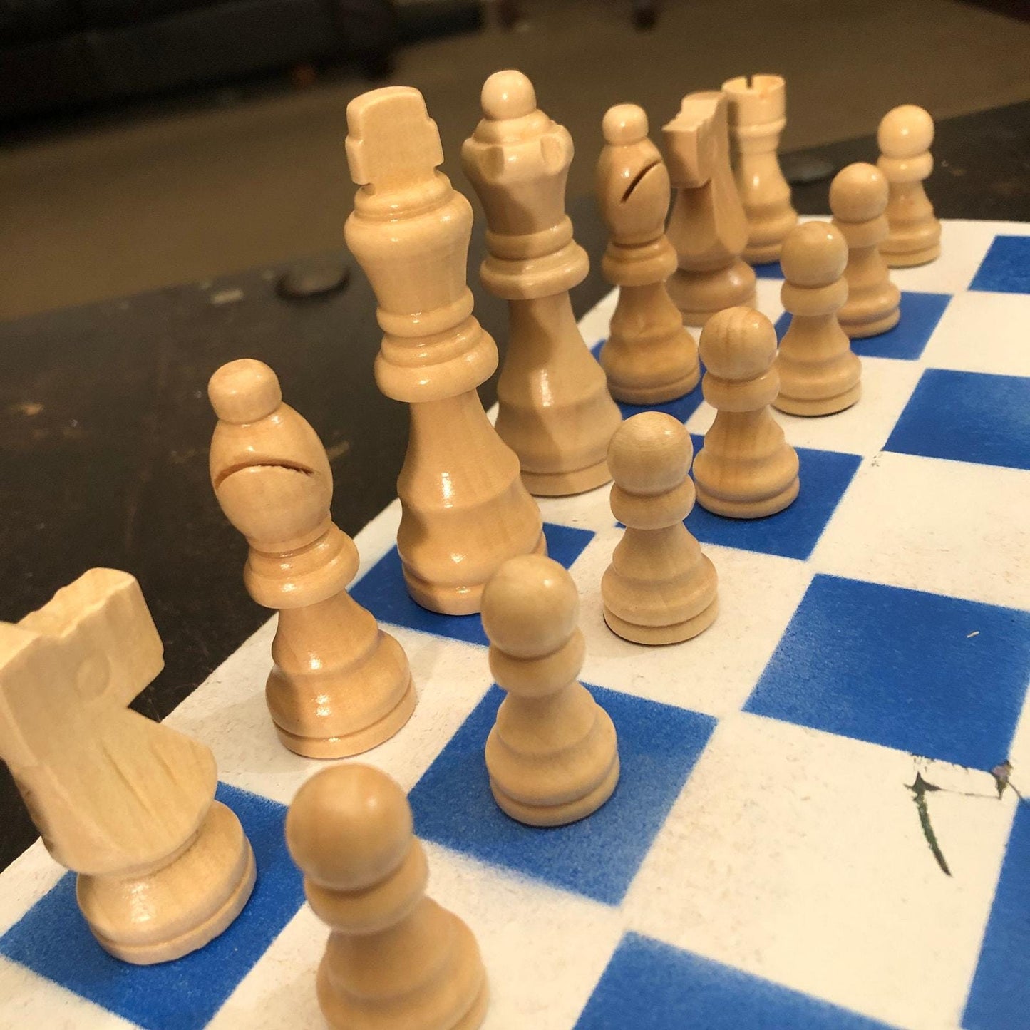 Chess Set - Simple White & Blue