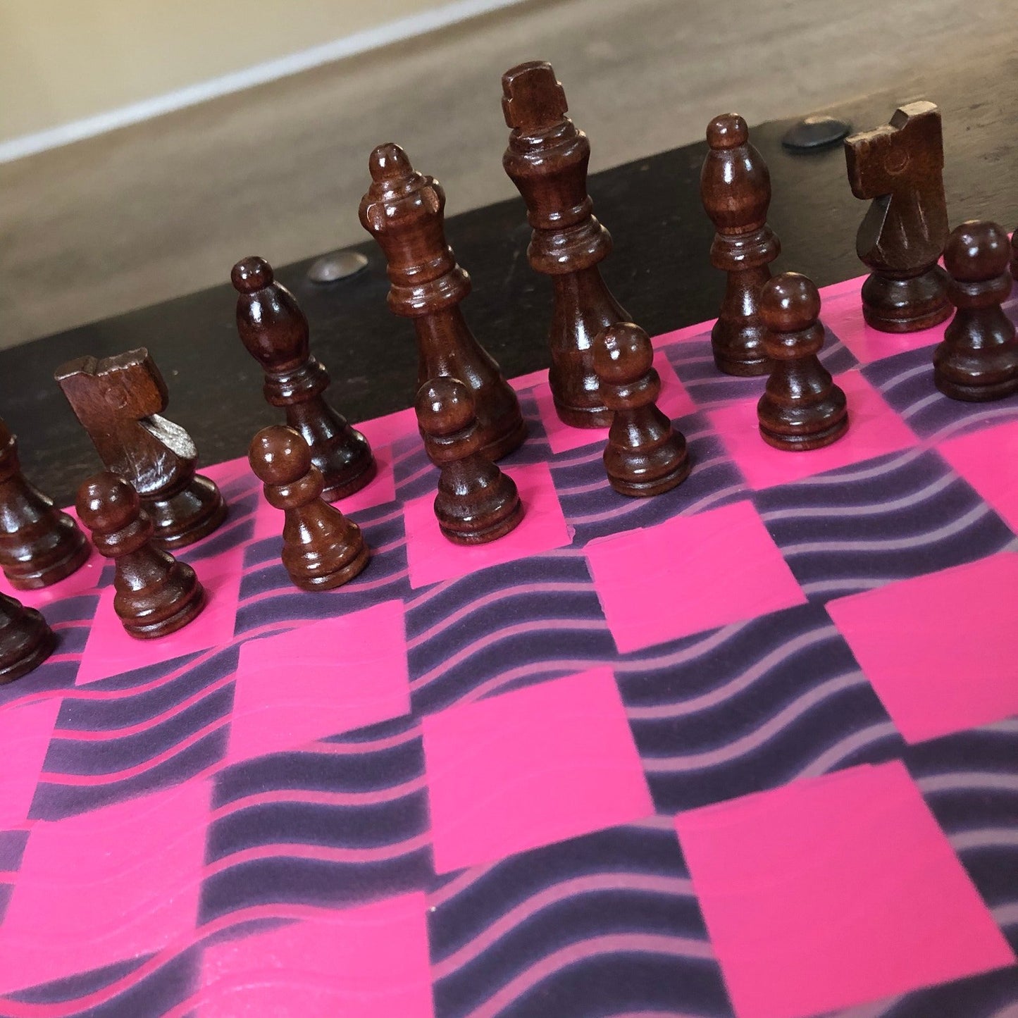 Scrapbook Chess Set - Pink Waves