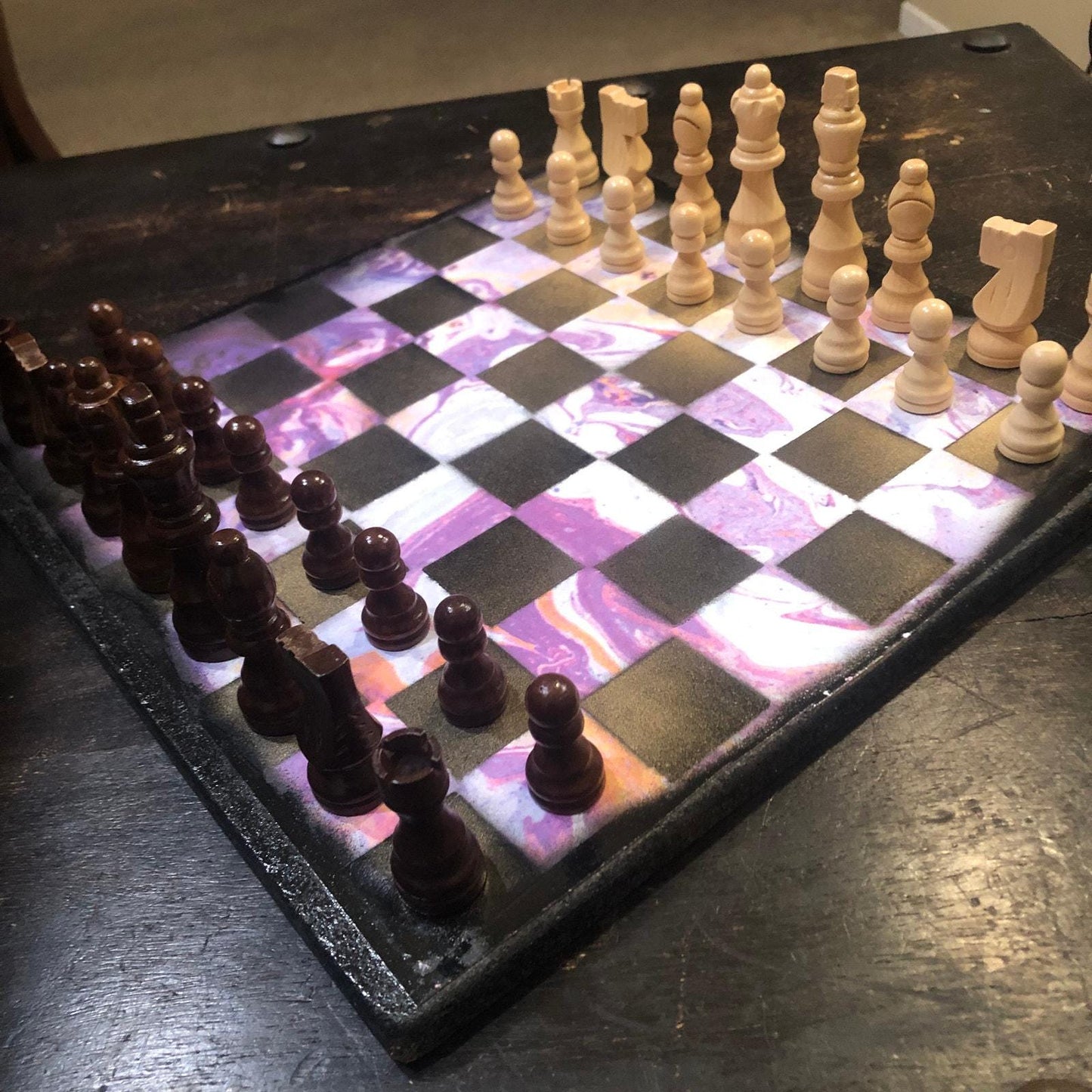 Scrapbook Chess Set - Purple Mix