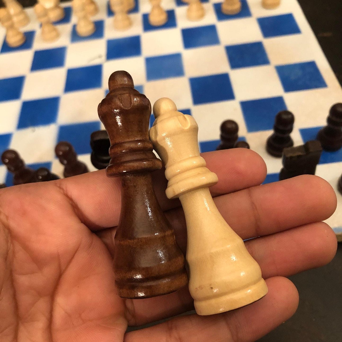 Chess Set - Simple White & Blue