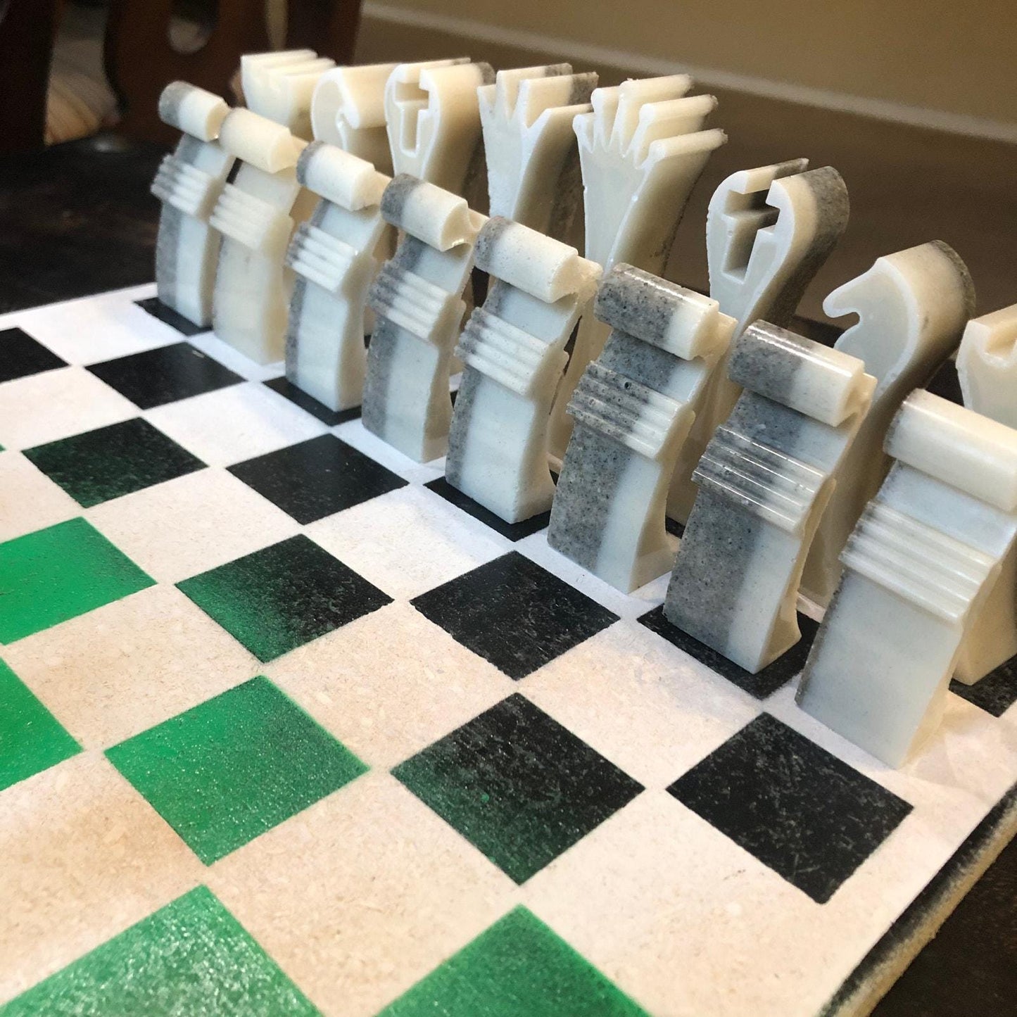 Painted Chess Set - Speed Green Royal