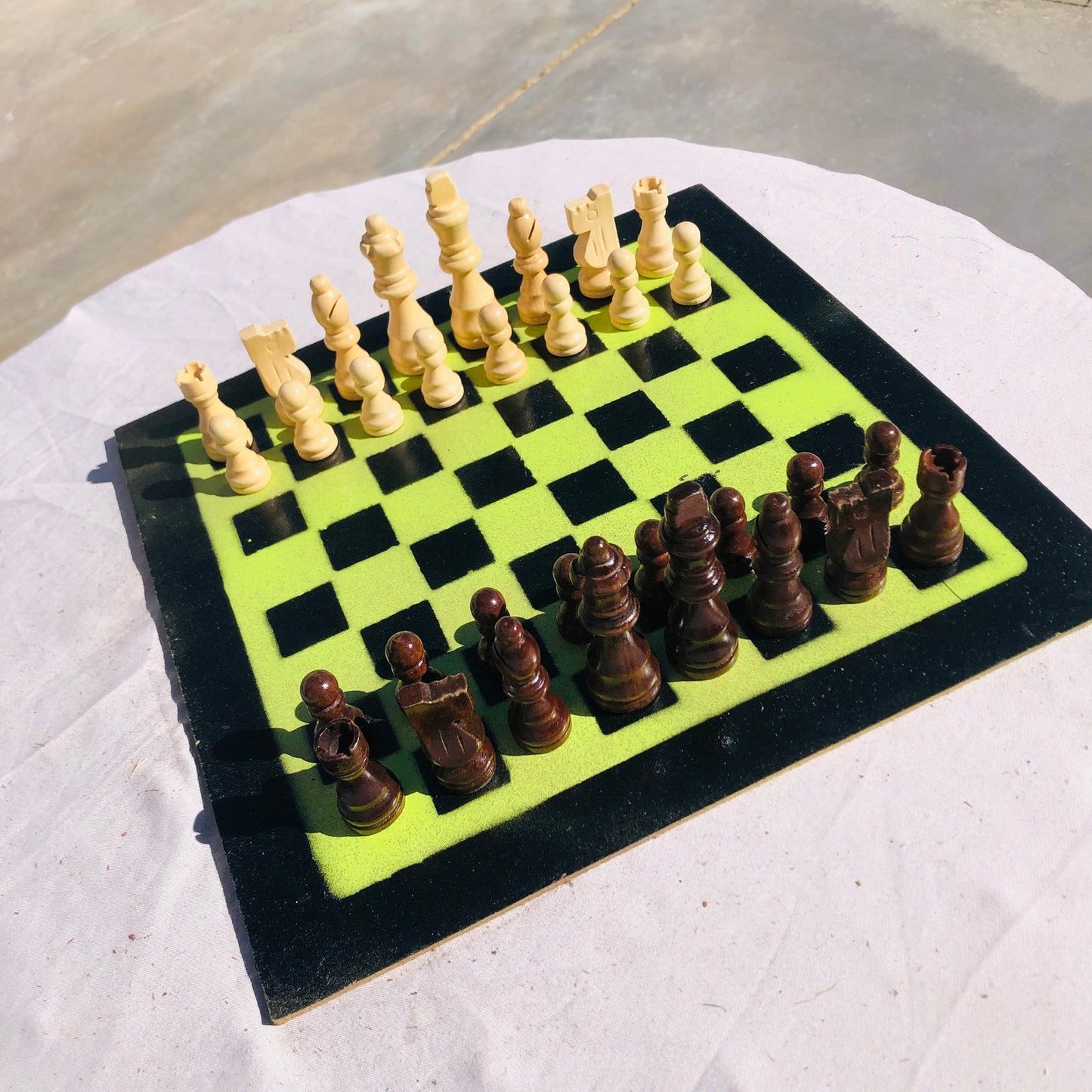 Chess Set - Neon Green