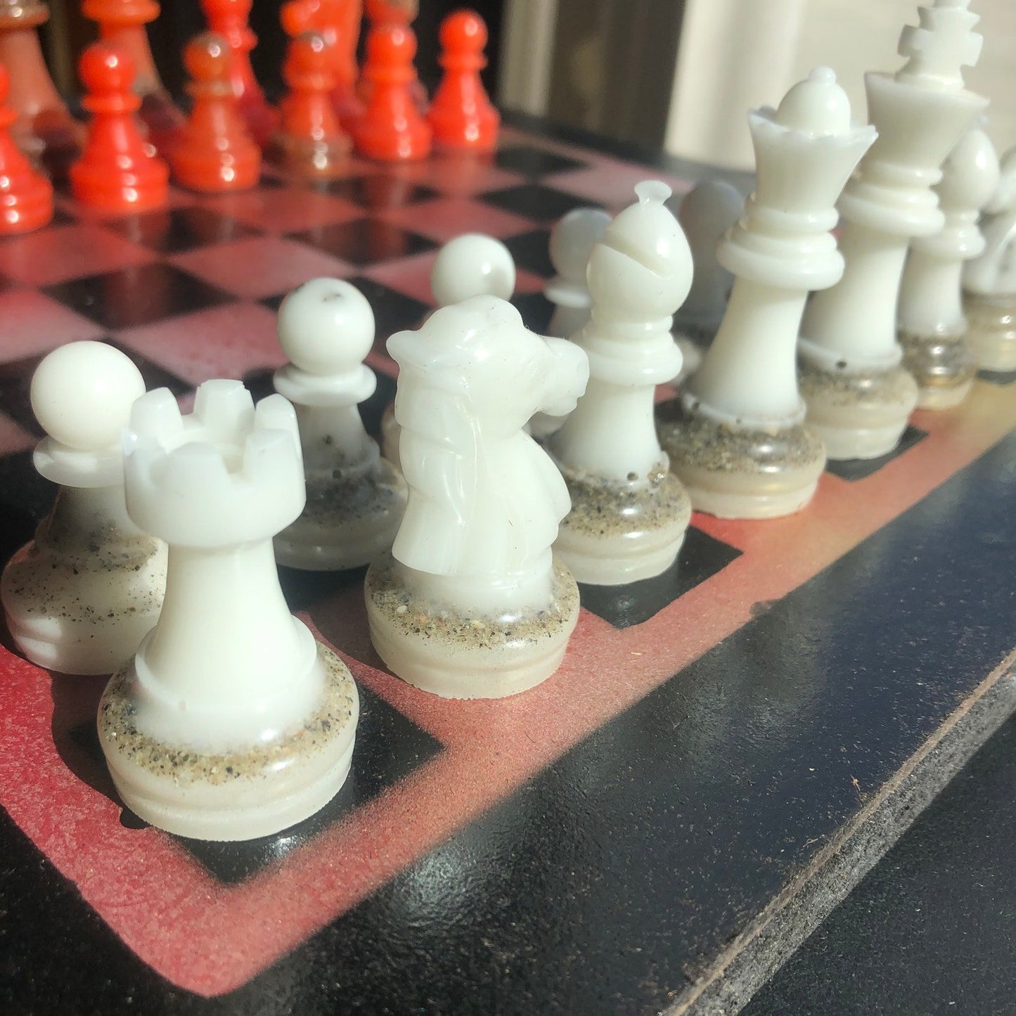 Chess Set - Opal Red Deluxe