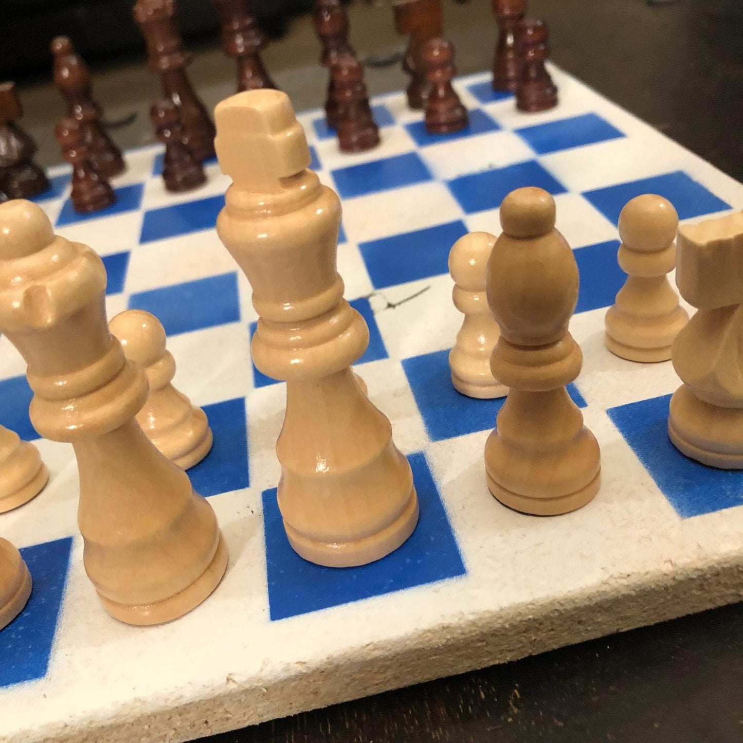 Chess Set - Simple White & Blue