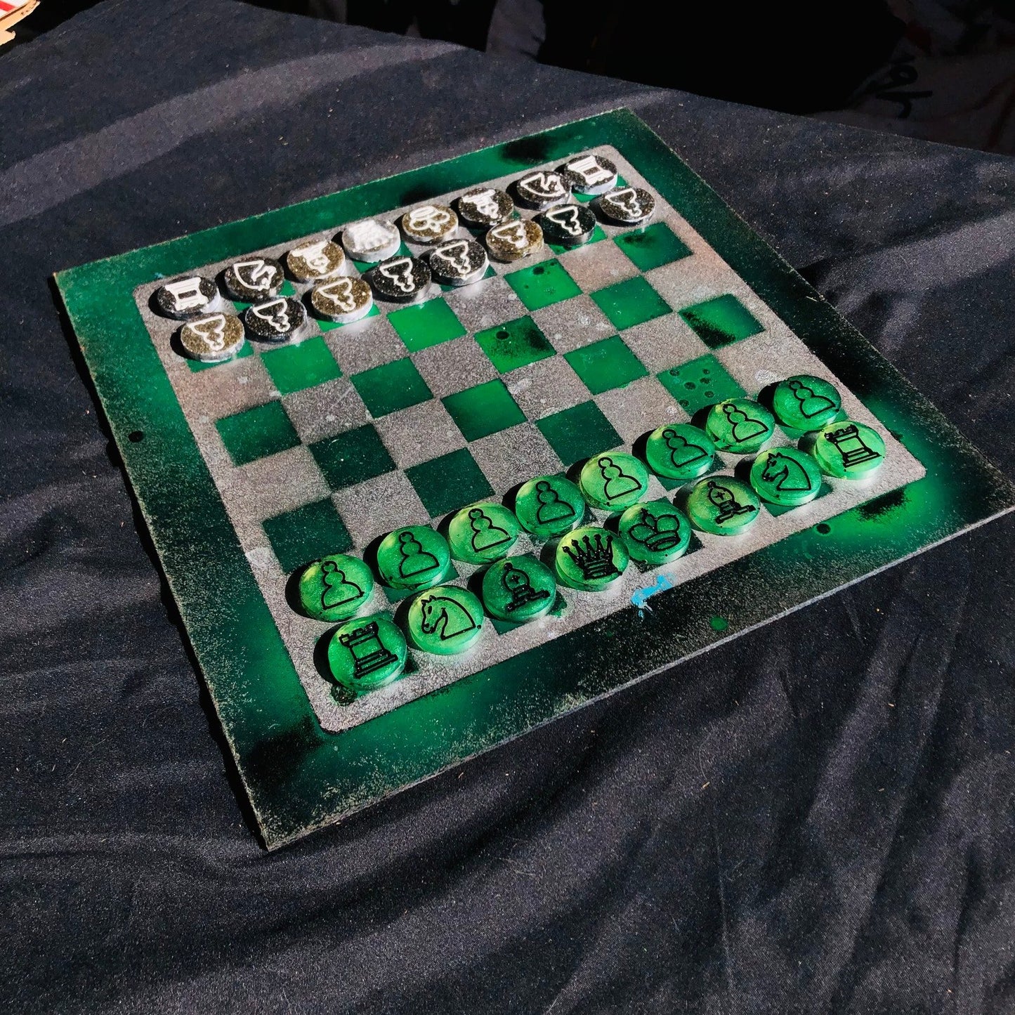 Chess Set - Silver Green