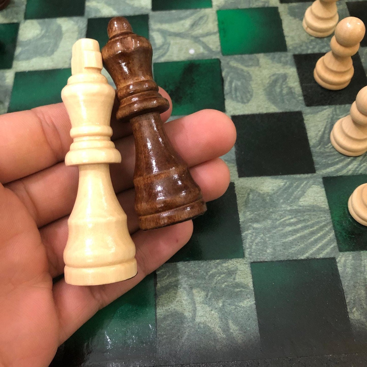 Scrapbook Chess Set - Vintage Green