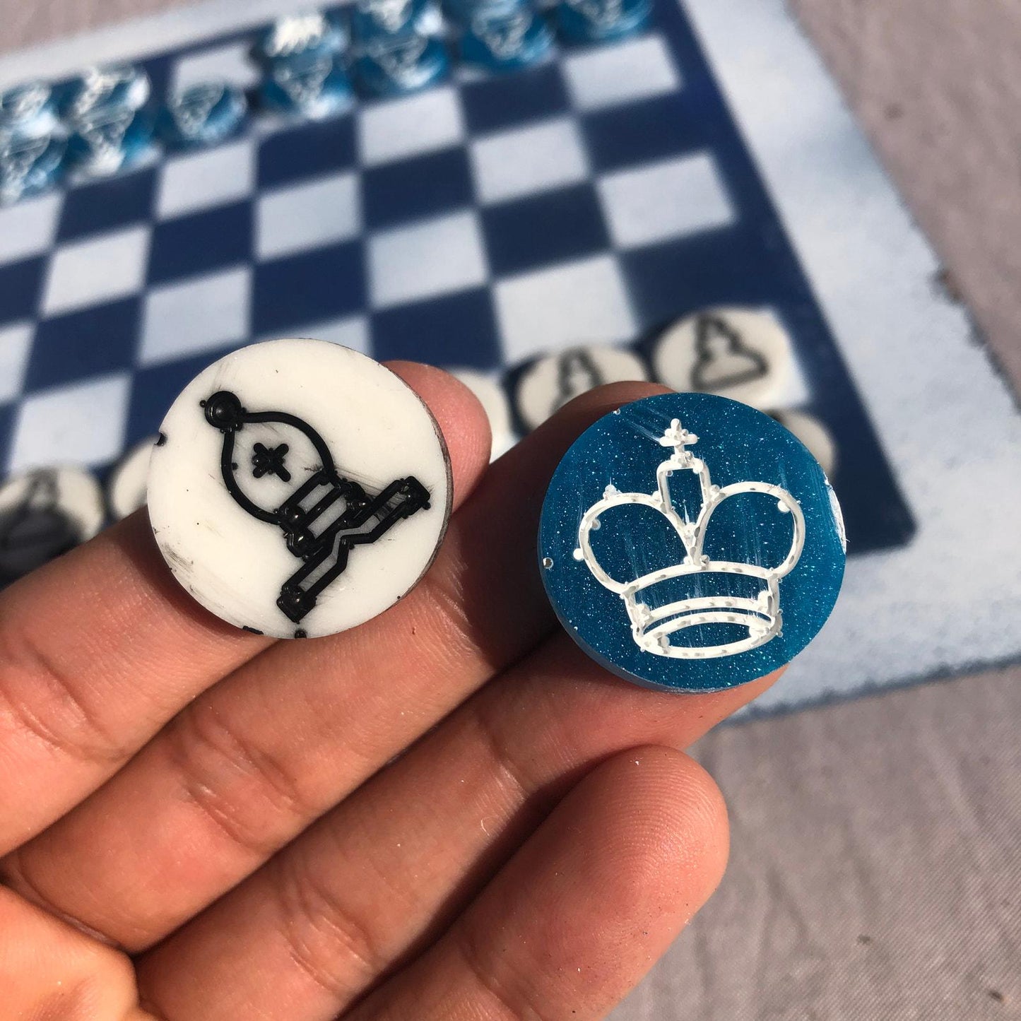 Chess Set - Blue Ice