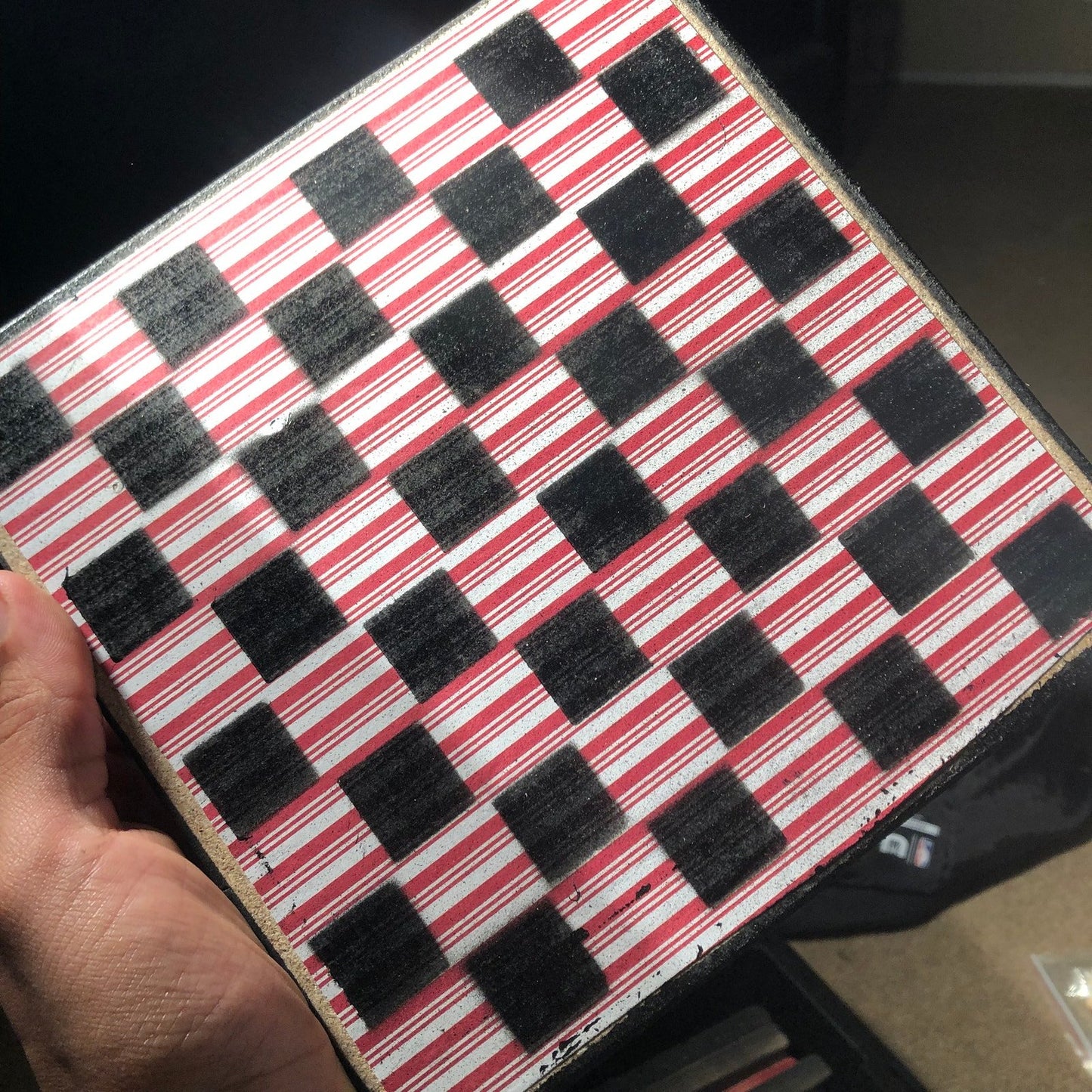 Scrapbook Chess Set - Red & White Lines
